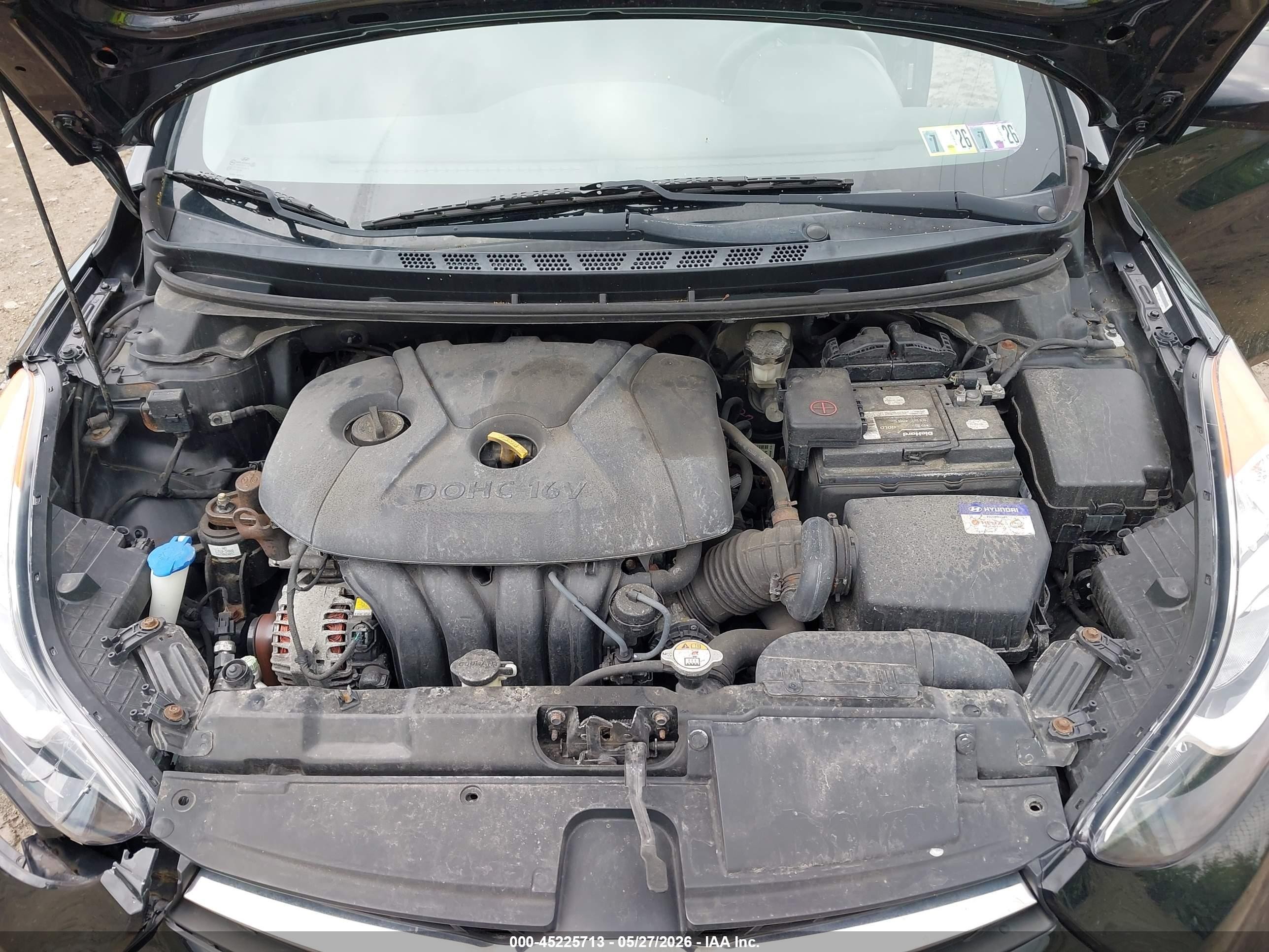 2013 Hyundai Elantra Gs Black vin: KMHDH6AE3DU016503