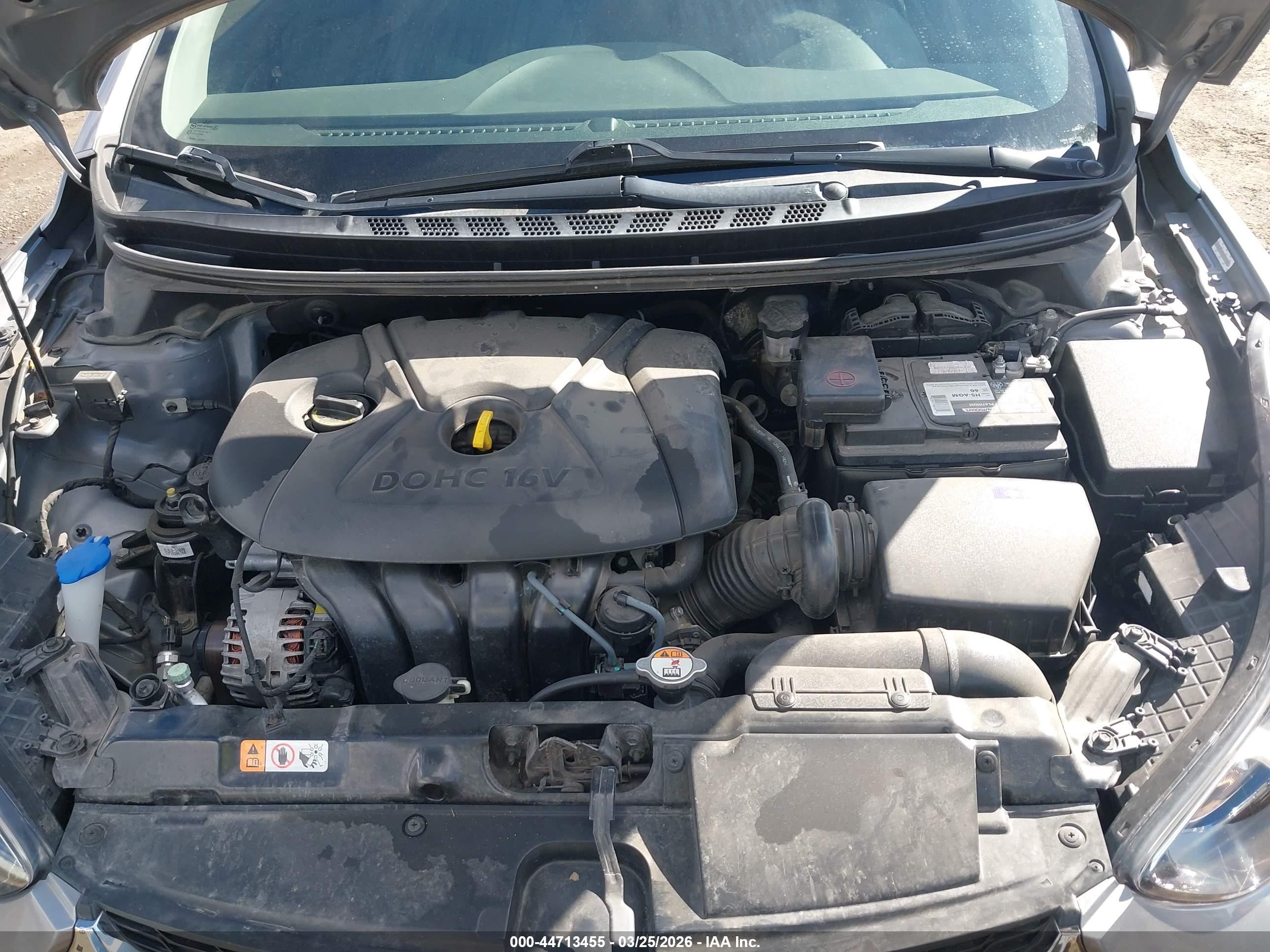 2013 Hyundai Elantra Se Gray vin: KMHDH6AE5DU005373