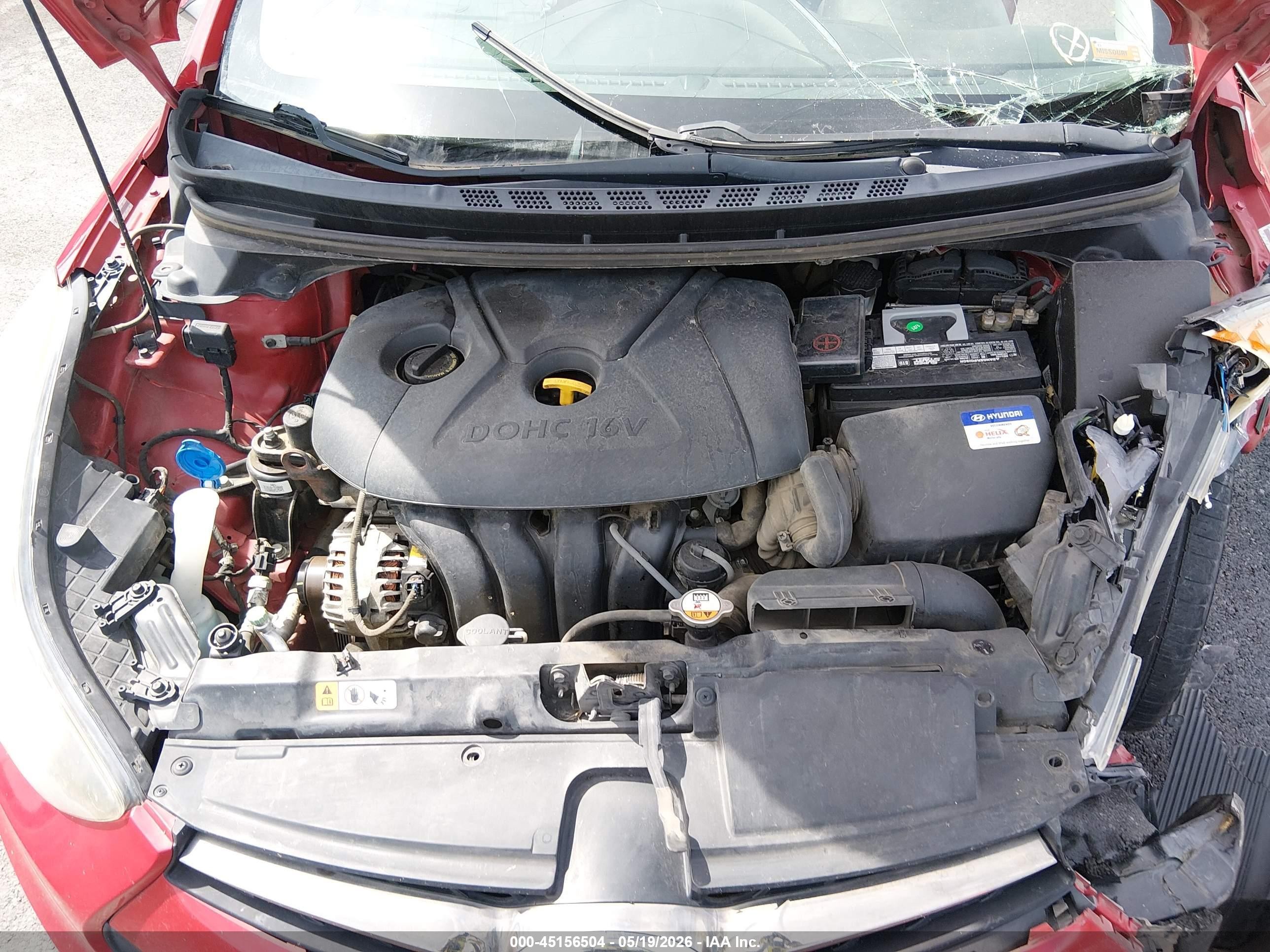 2013 Hyundai Elantra Gs Red vin: KMHDH6AE6DU010971