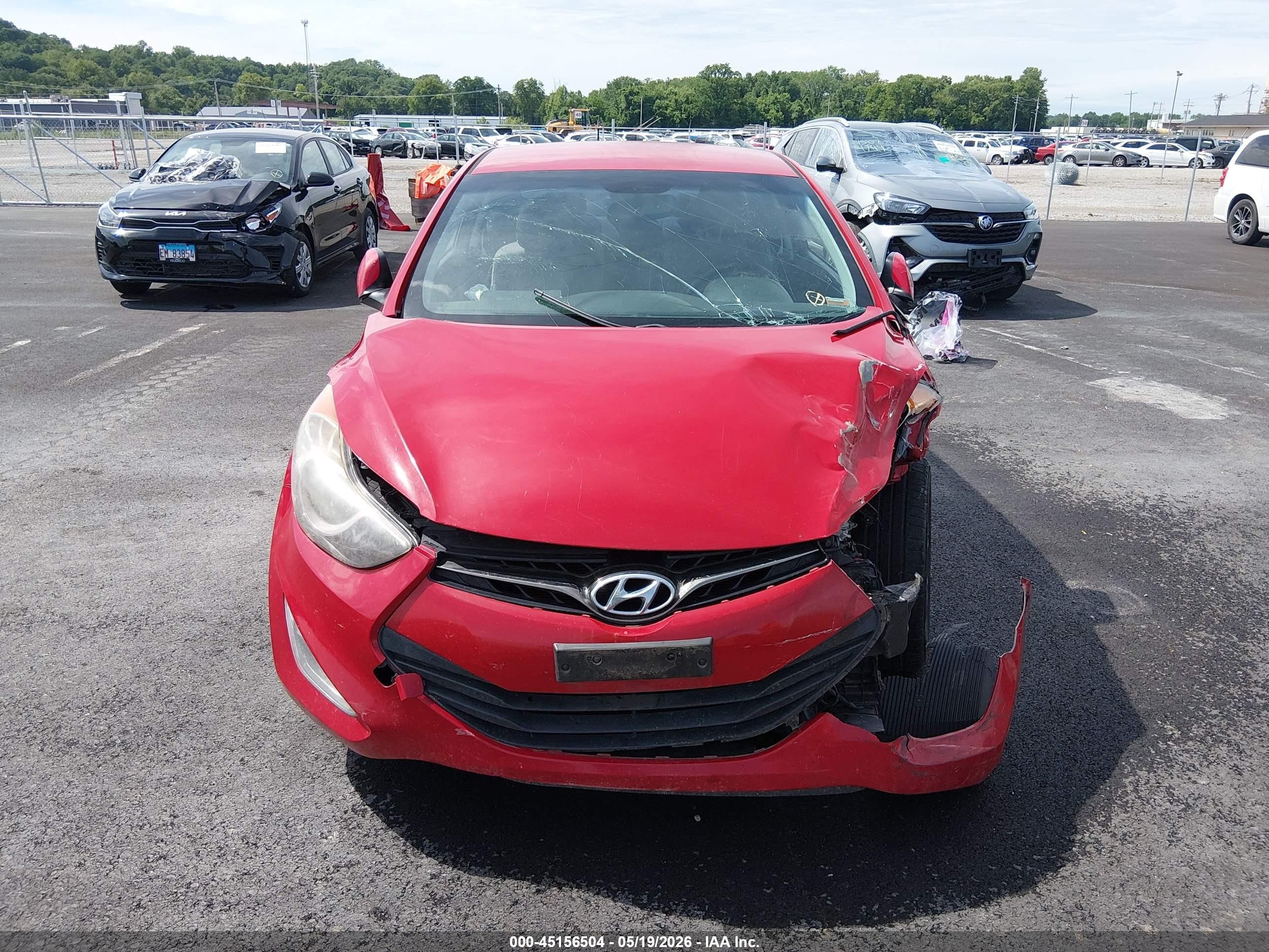 2013 Hyundai Elantra Gs Red vin: KMHDH6AE6DU010971