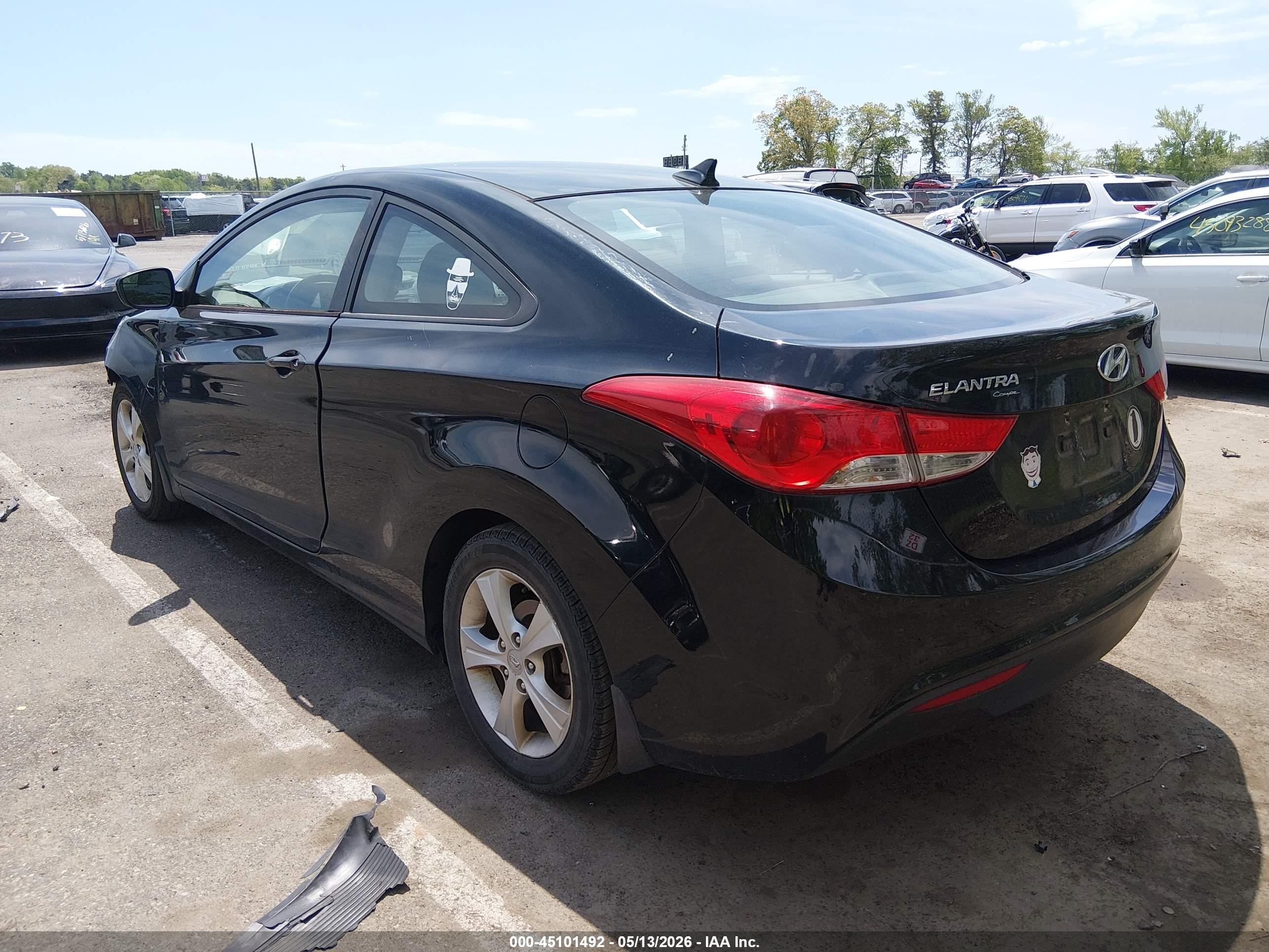 2013 Hyundai Elantra Gs Black vin: KMHDH6AE6DU013255
