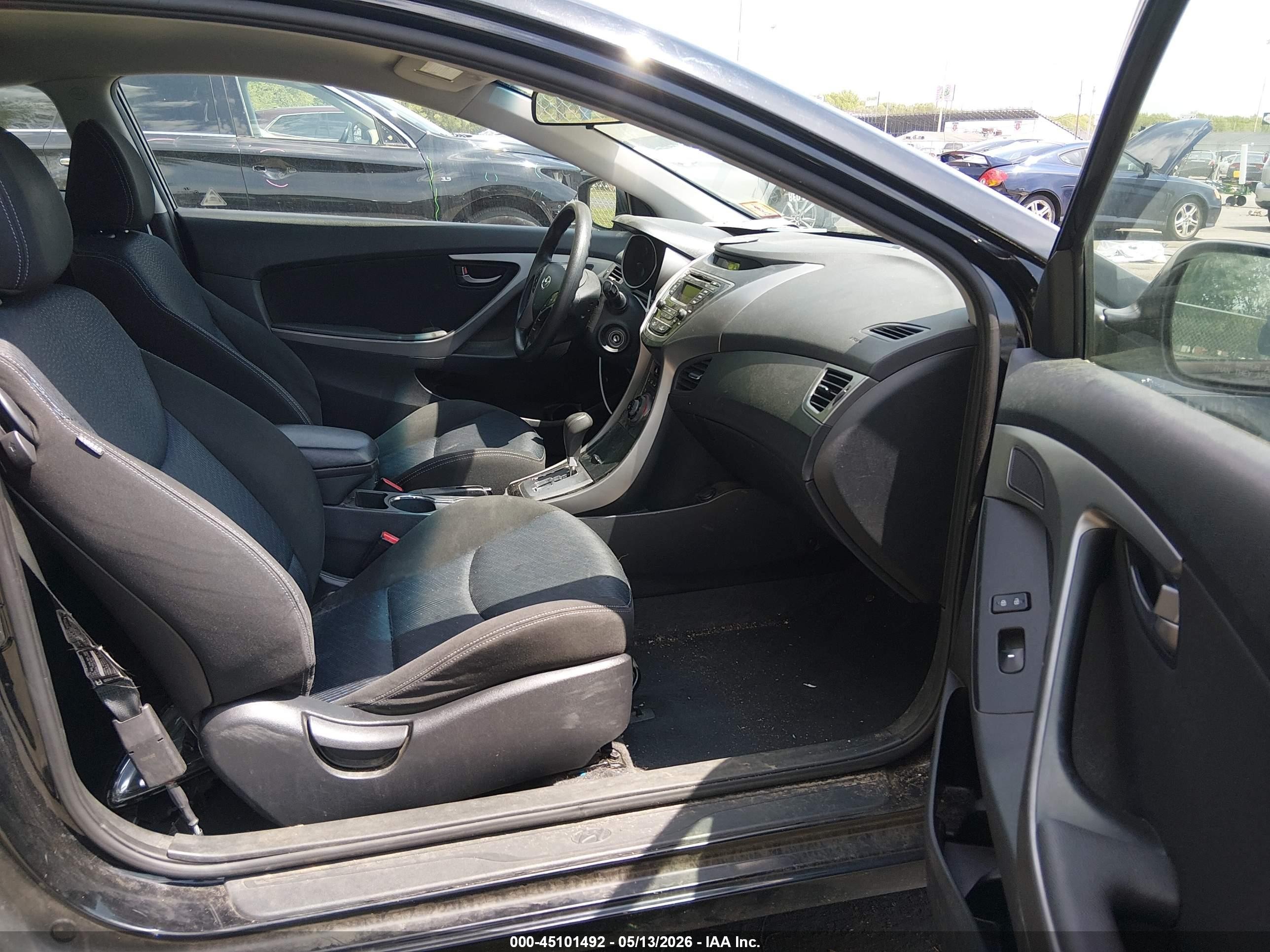 2013 Hyundai Elantra Gs Black vin: KMHDH6AE6DU013255