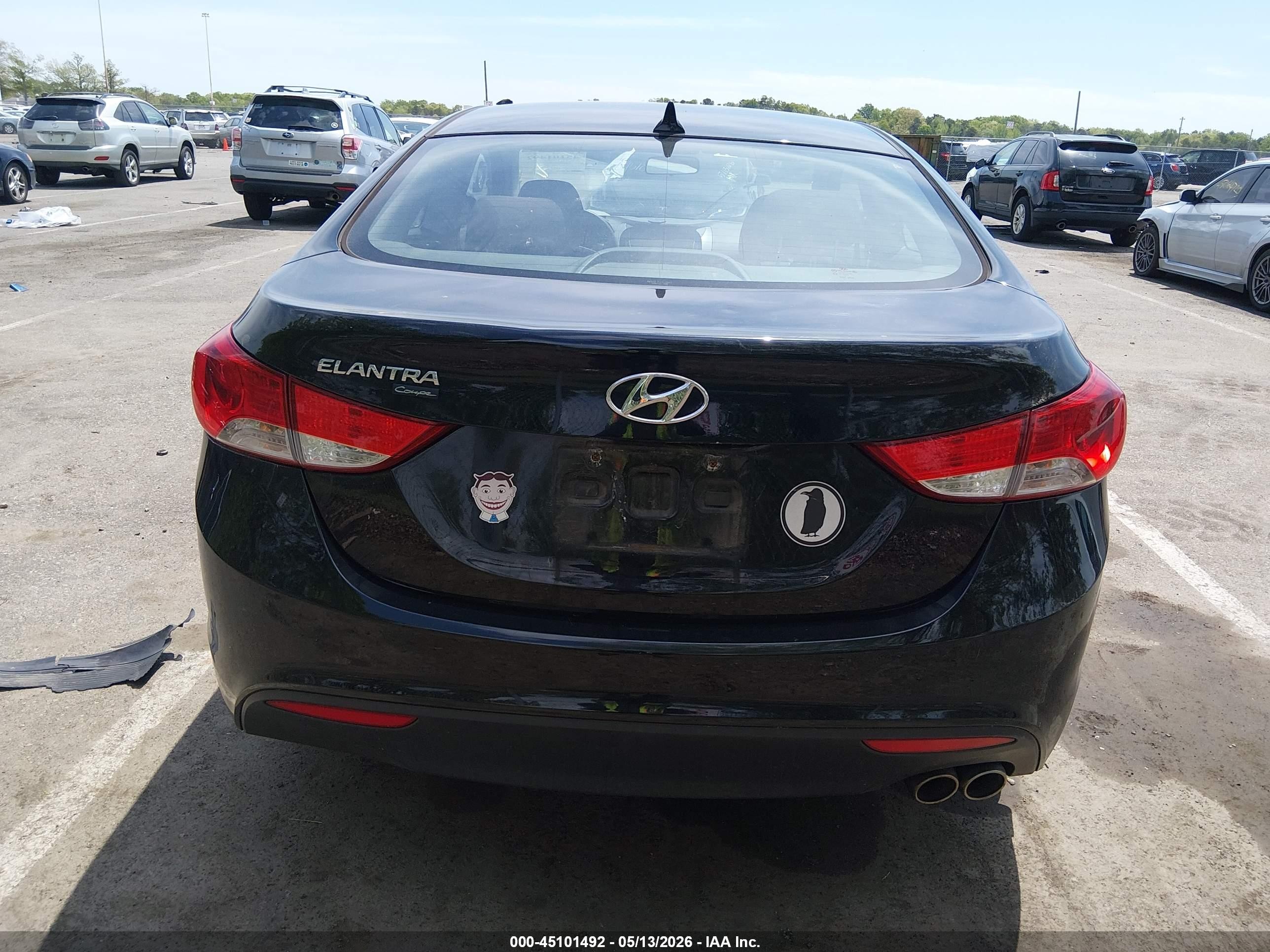 2013 Hyundai Elantra Gs Black vin: KMHDH6AE6DU013255