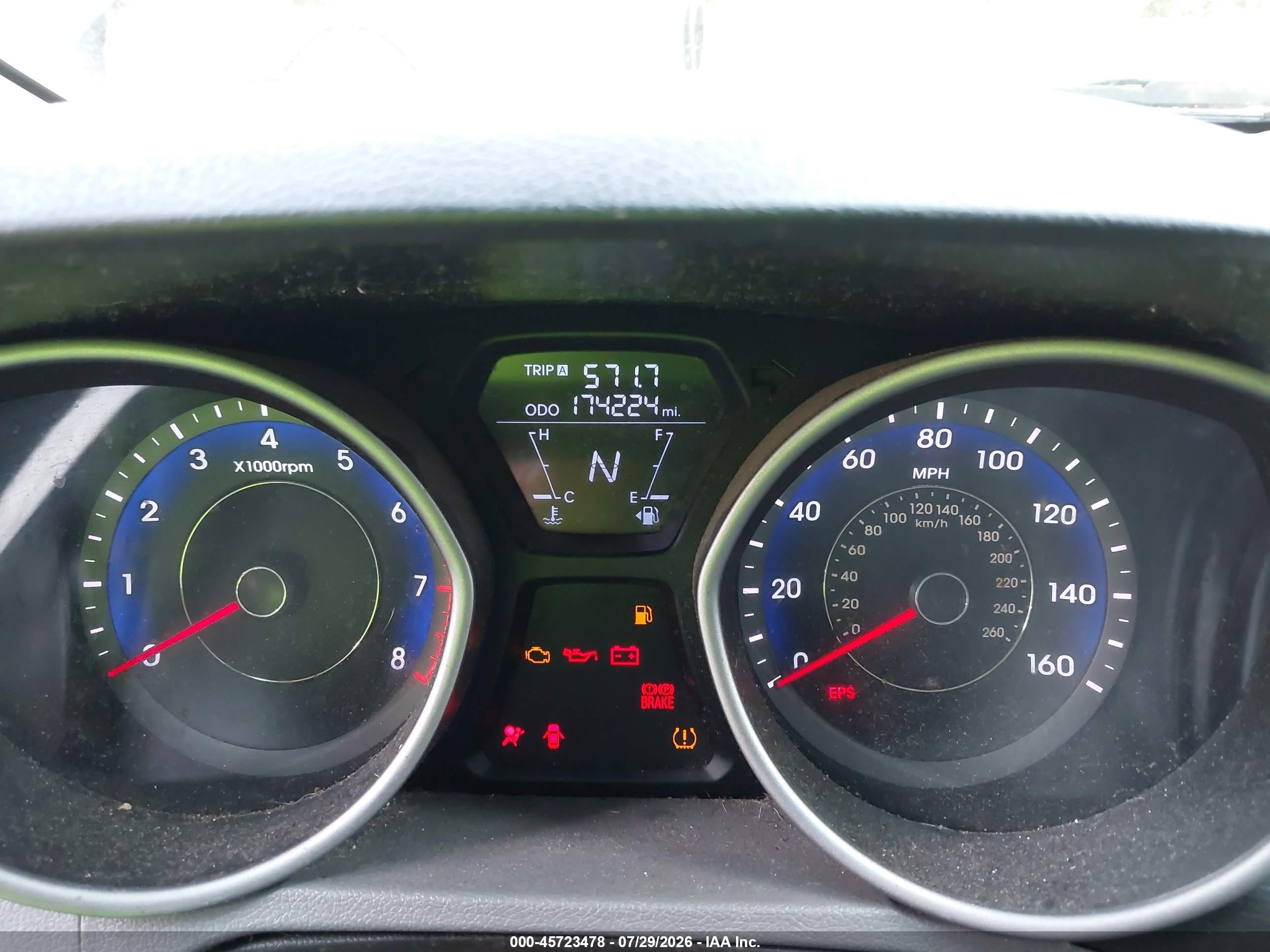 2013 Hyundai Elantra Gs Blue vin: KMHDH6AE7DU007139