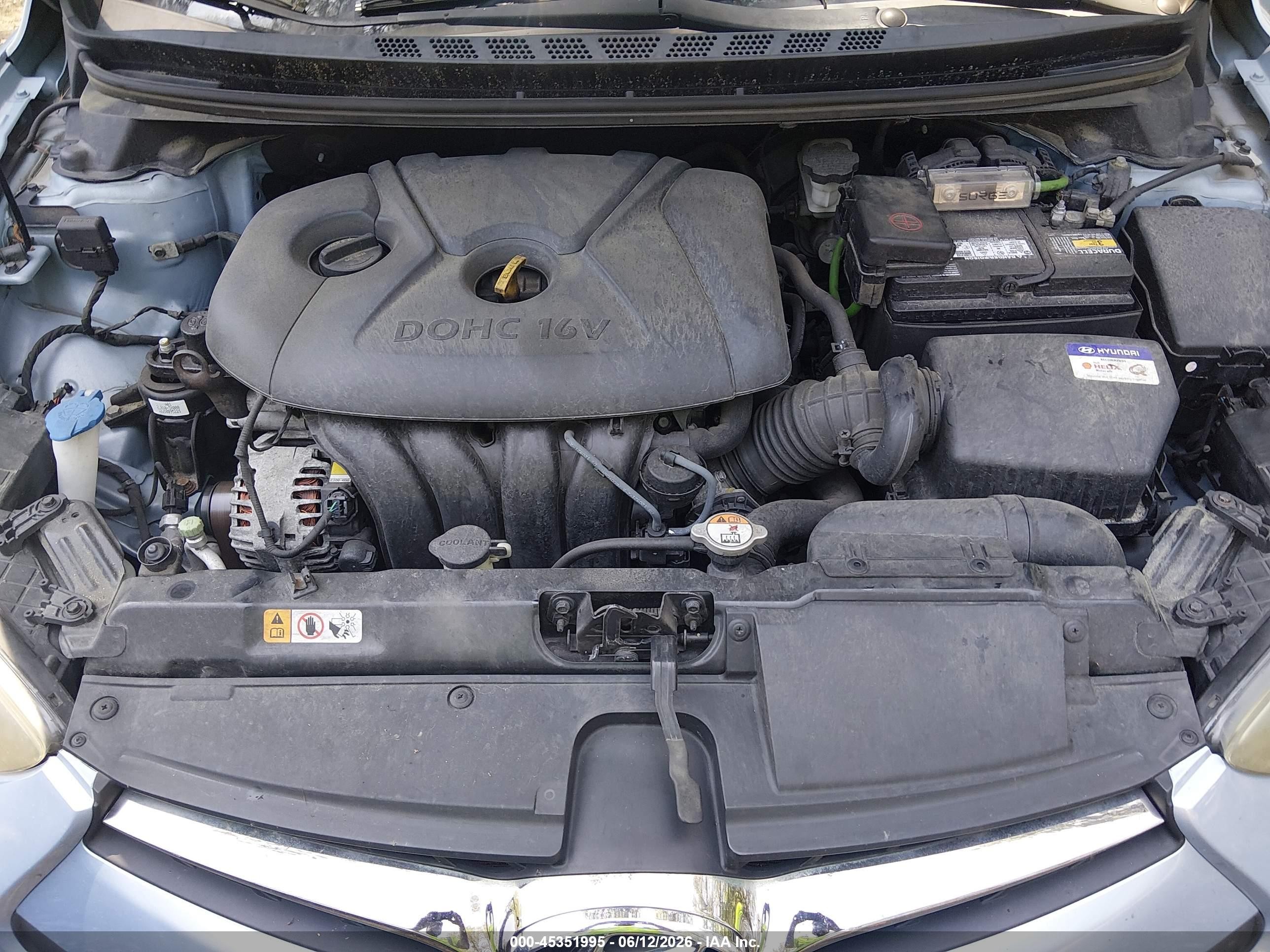 2013 Hyundai Elantra Gs Blue vin: KMHDH6AE7DU014219