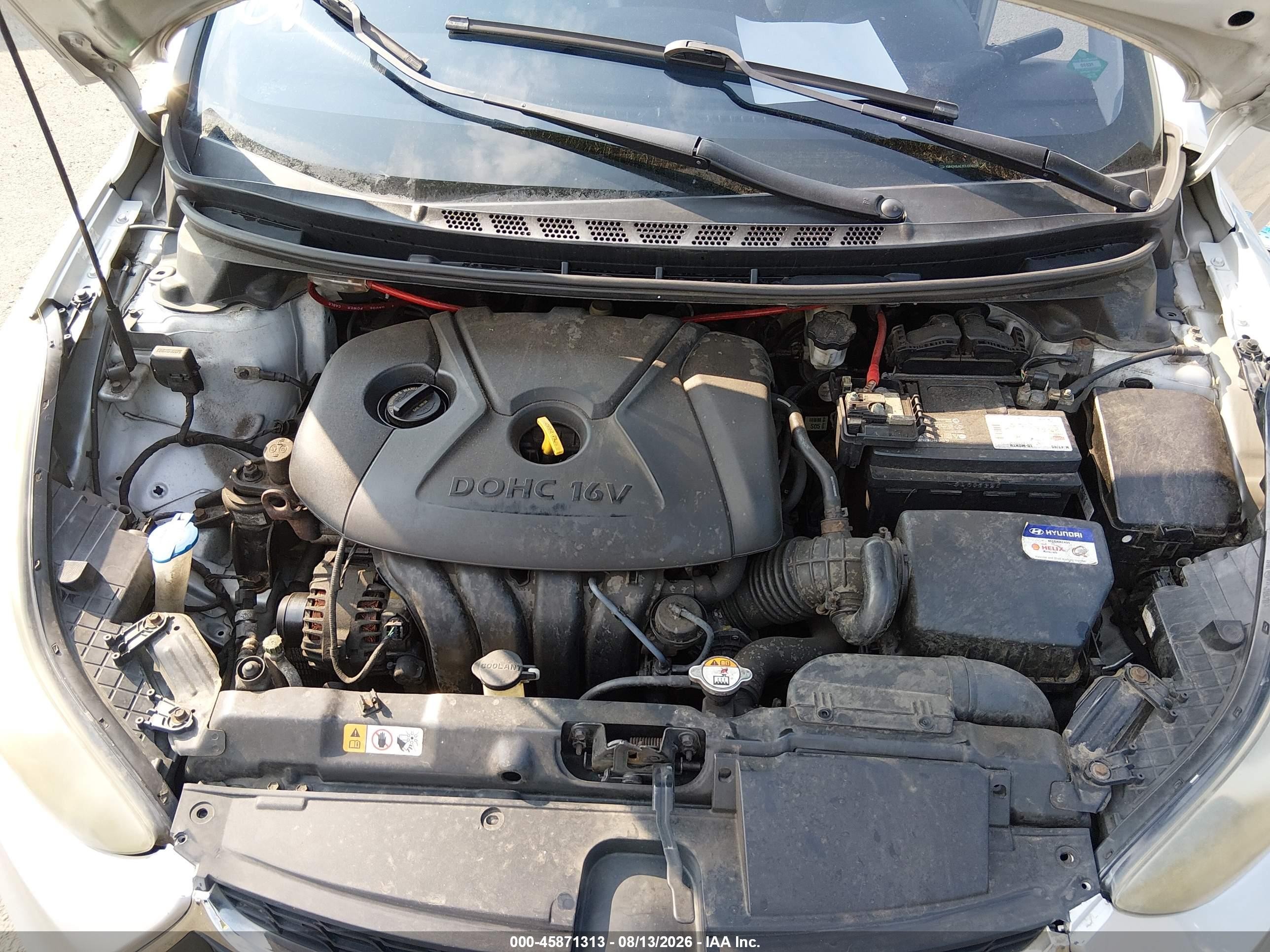 2013 Hyundai Elantra Se Silver vin: KMHDH6AE8DU006095