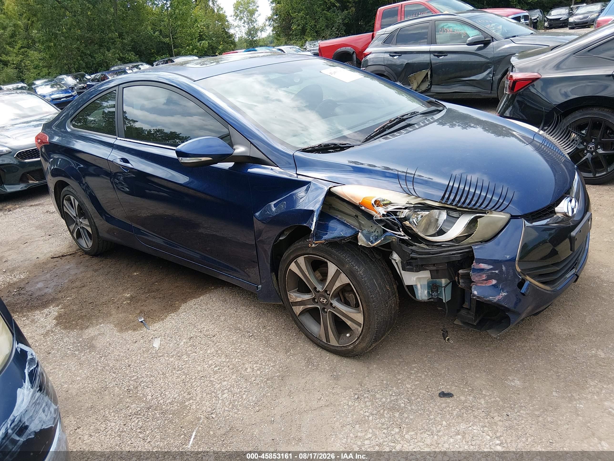 2013 Hyundai Elantra Se Blue vin: KMHDH6AEXDU005434