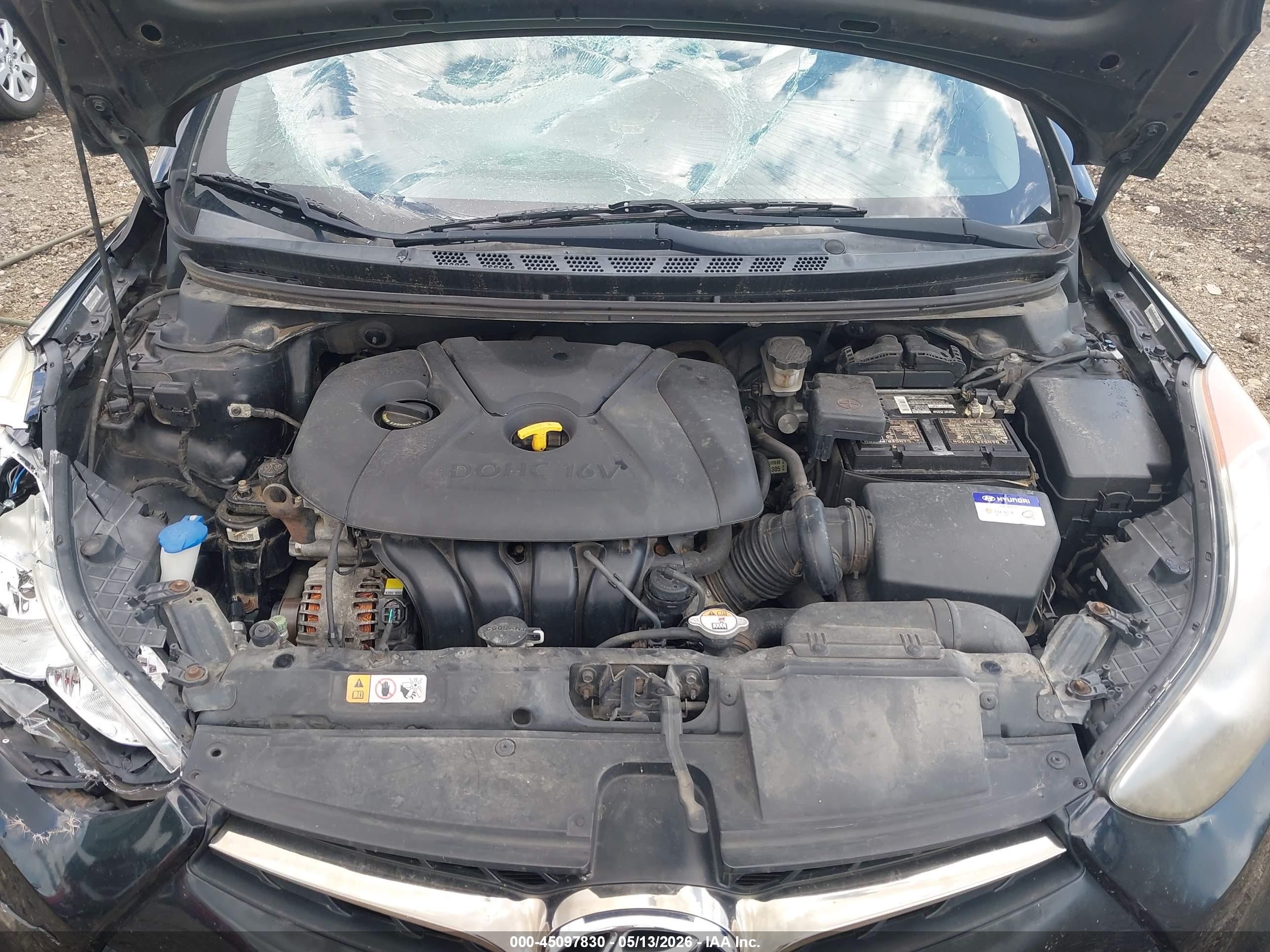 2013 Hyundai Elantra Gs Black vin: KMHDH6AEXDU005515
