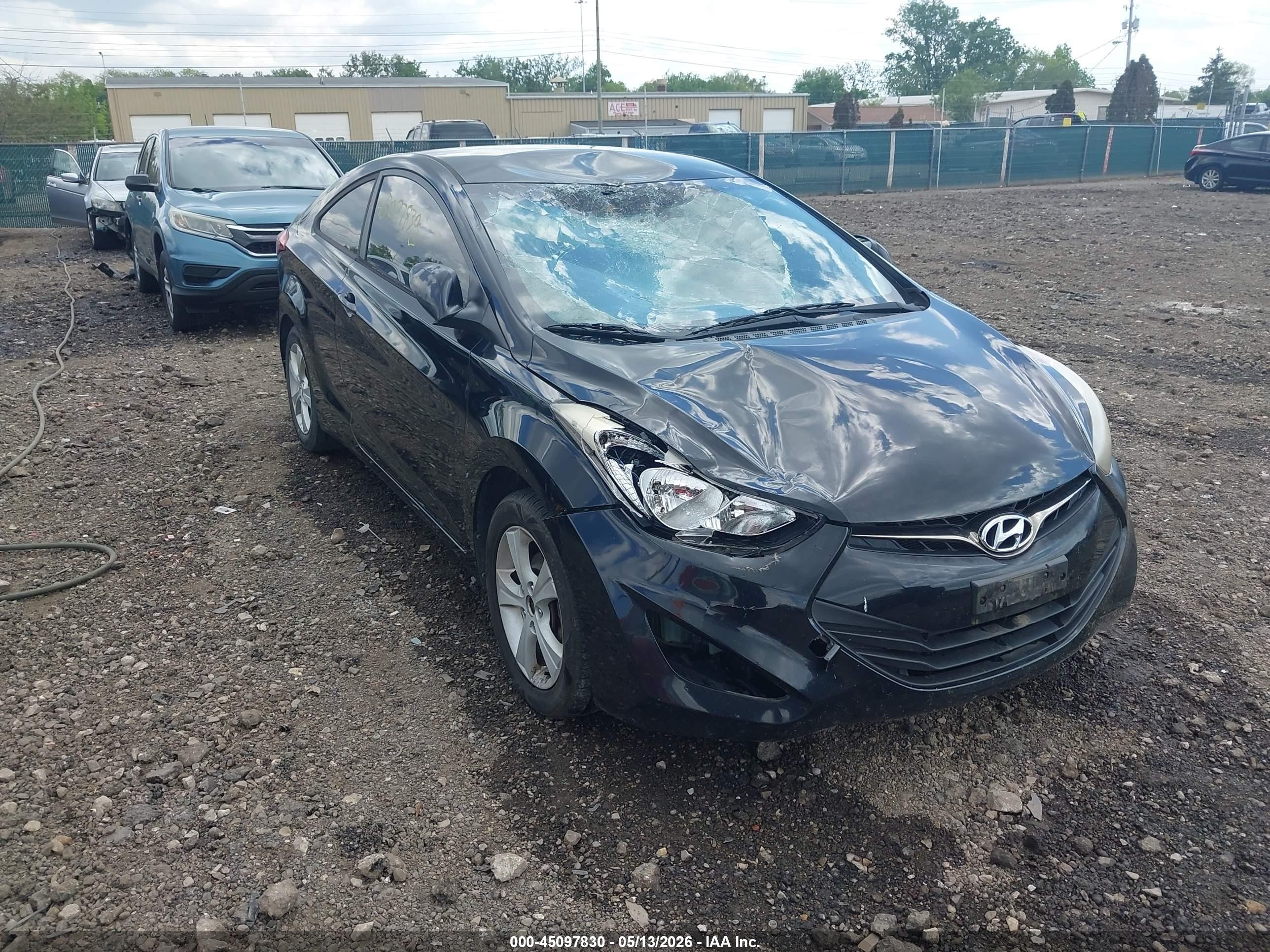 2013 Hyundai Elantra Gs Black vin: KMHDH6AEXDU005515