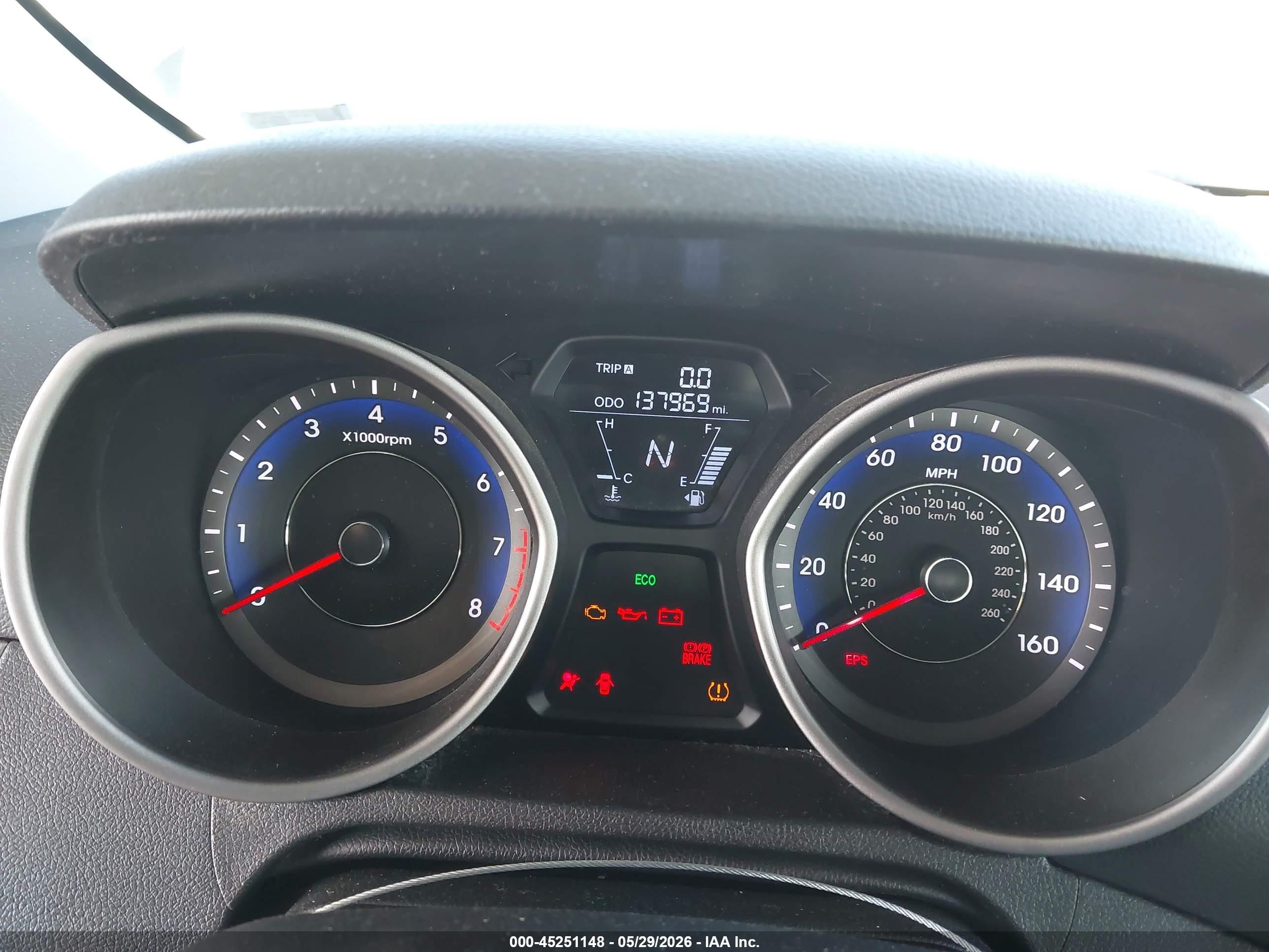 2013 Hyundai Elantra Gs Blue vin: KMHDH6AEXDU009547