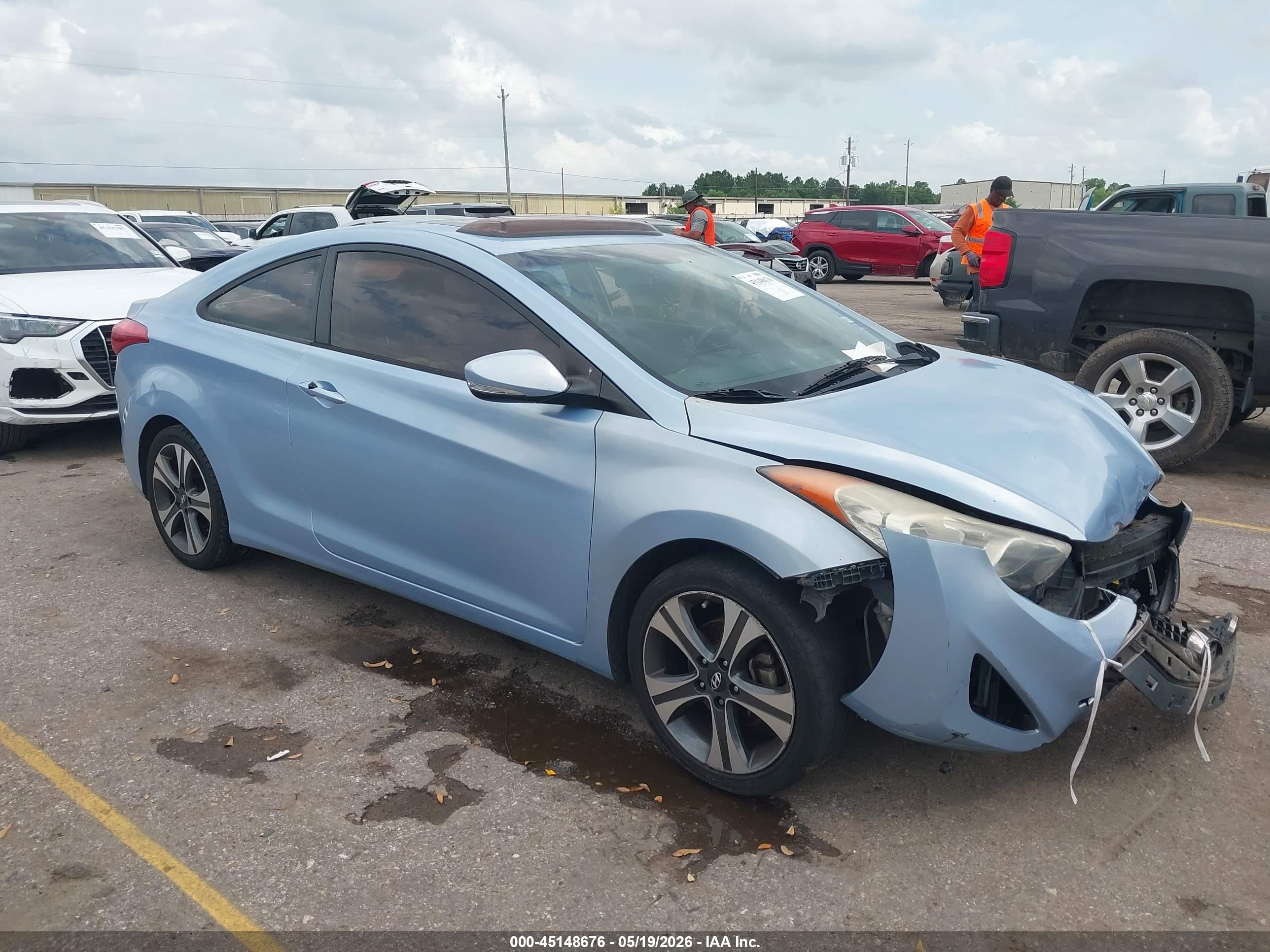 2013 Hyundai Elantra Se Light Blue vin: KMHDH6AEXDU013226
