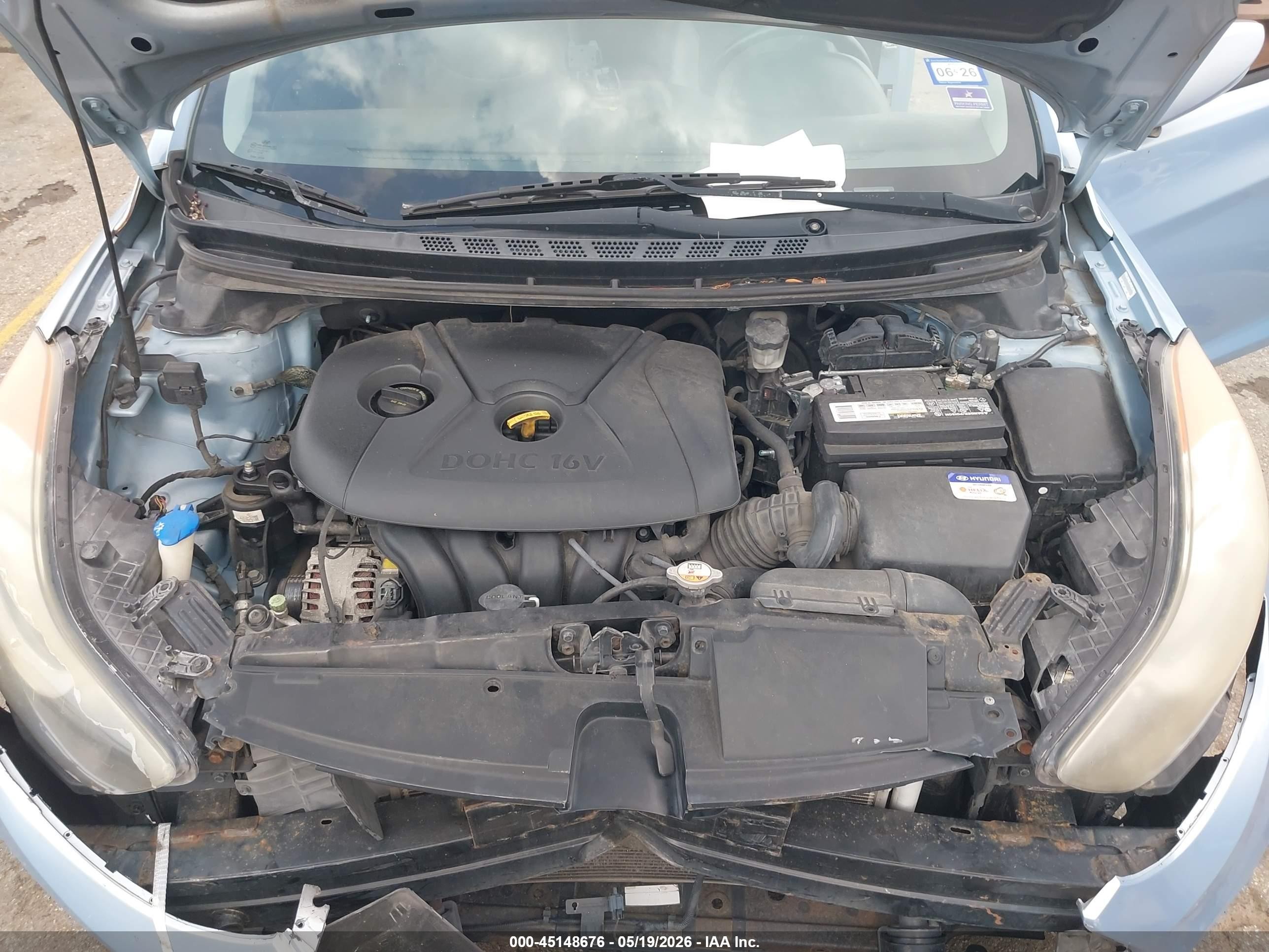 2013 Hyundai Elantra Se Light Blue vin: KMHDH6AEXDU013226