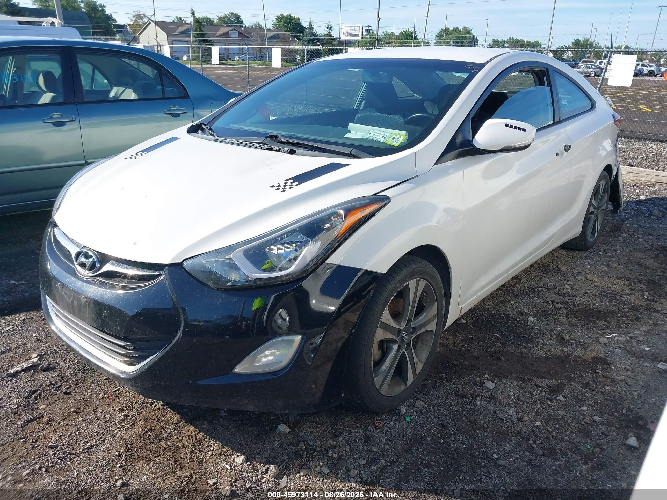 2014 Hyundai Elantra White vin: KMHDH6AH0EU027700