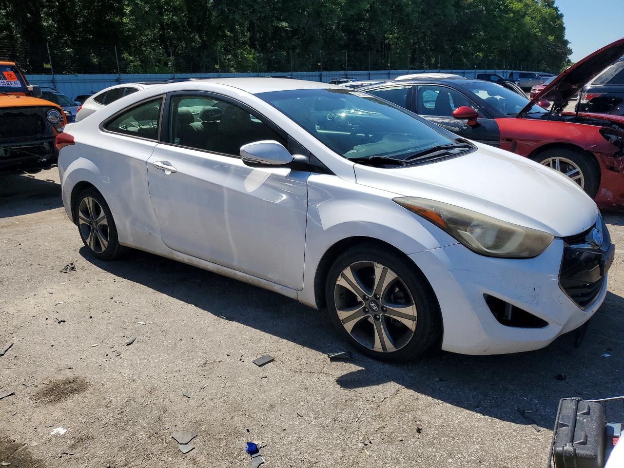 2014 Hyundai Elantra Coupe Base White vin: KMHDH6AH5EU025599