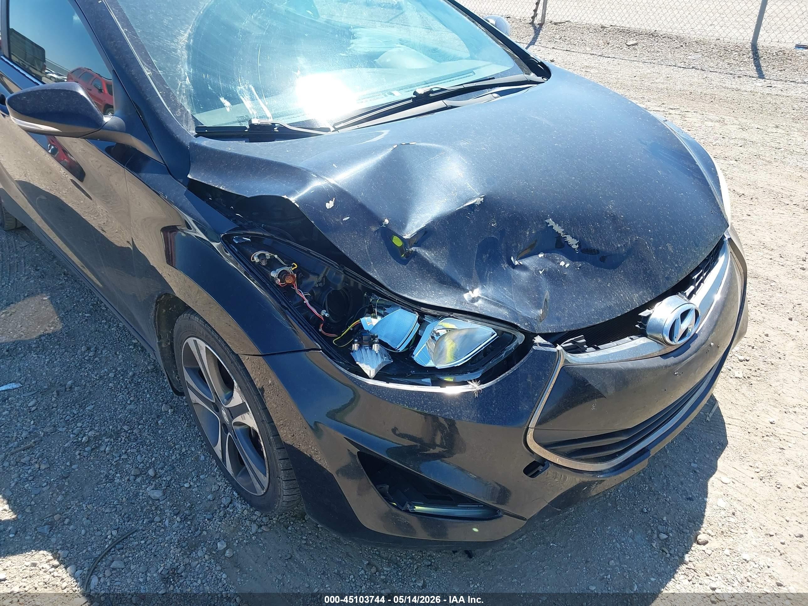 2014 Hyundai Elantra   Black vin: KMHDH6AH5EU028292