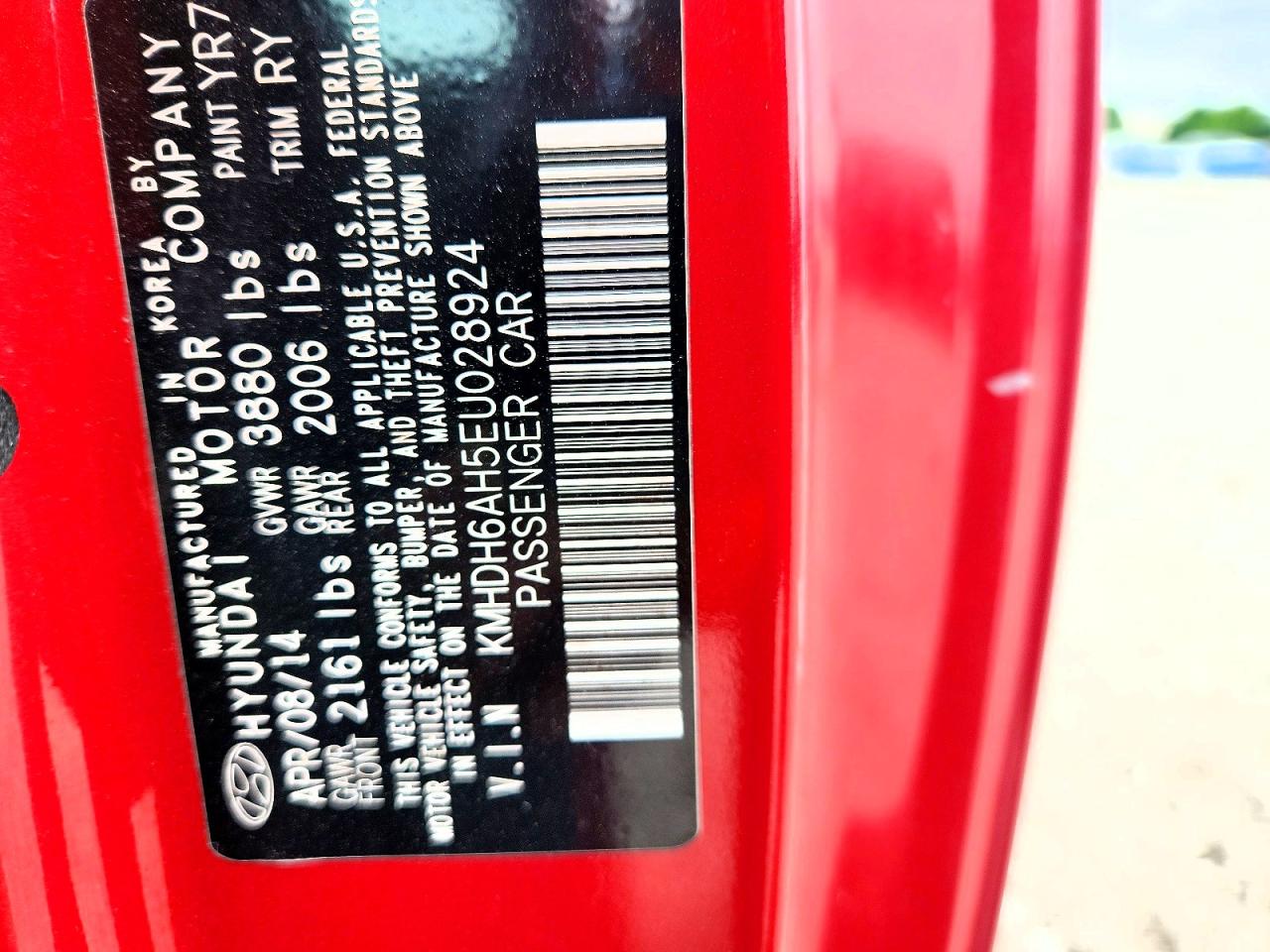 2014 Hyundai Elantra Coupe Base Red vin: KMHDH6AH5EU028924
