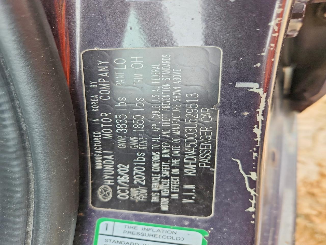 2003 Hyundai Elantra Gls Gray vin: KMHDN45D03U529513