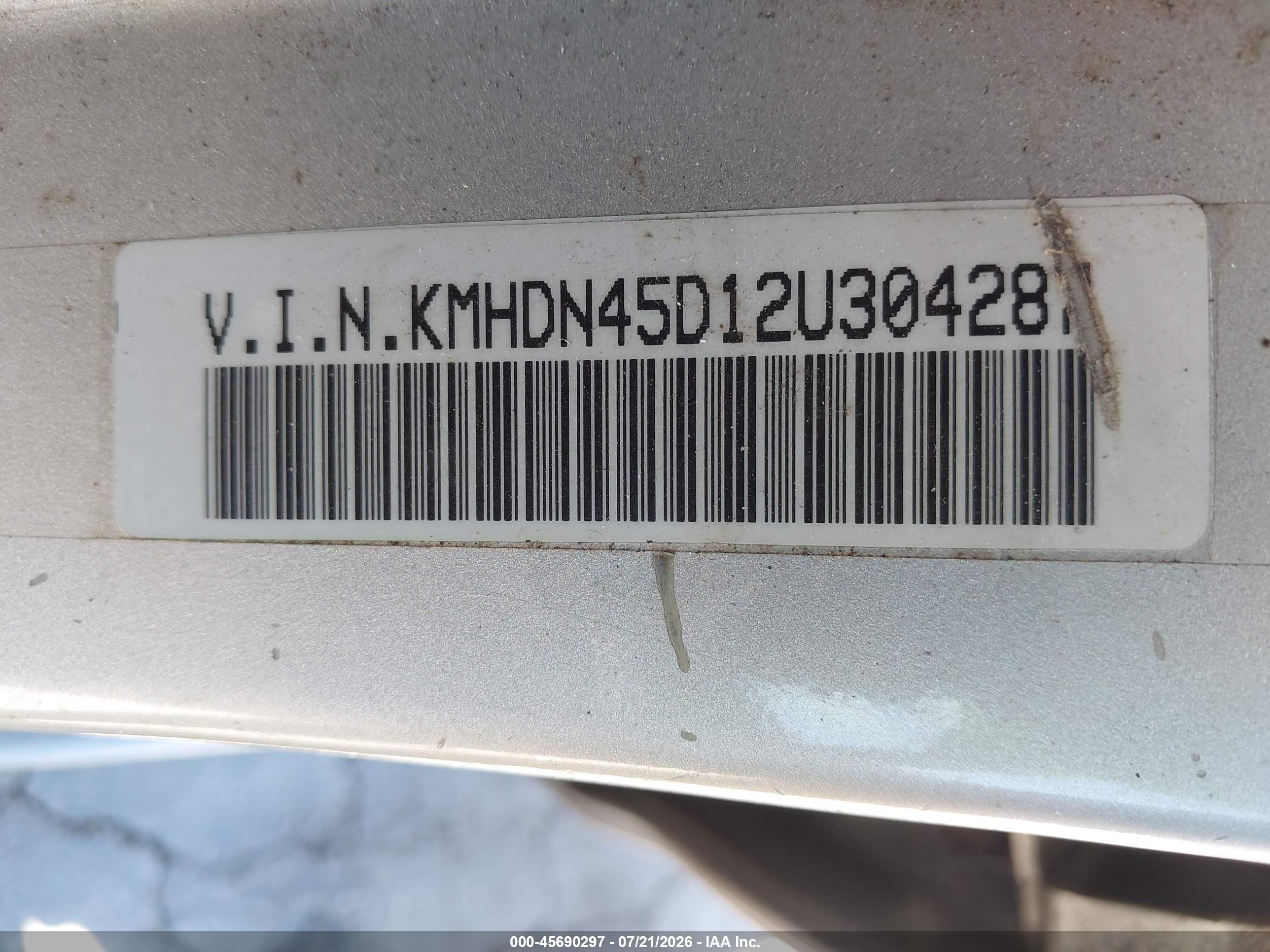 2002 Hyundai Elantra Gls Silver vin: KMHDN45D12U304287
