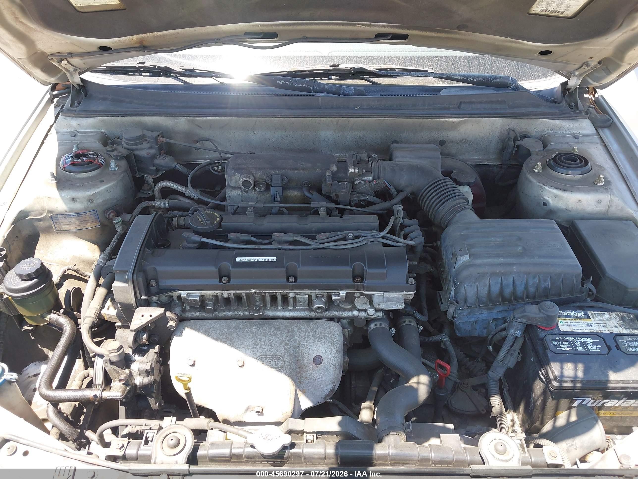 2002 Hyundai Elantra Gls Silver vin: KMHDN45D12U304287