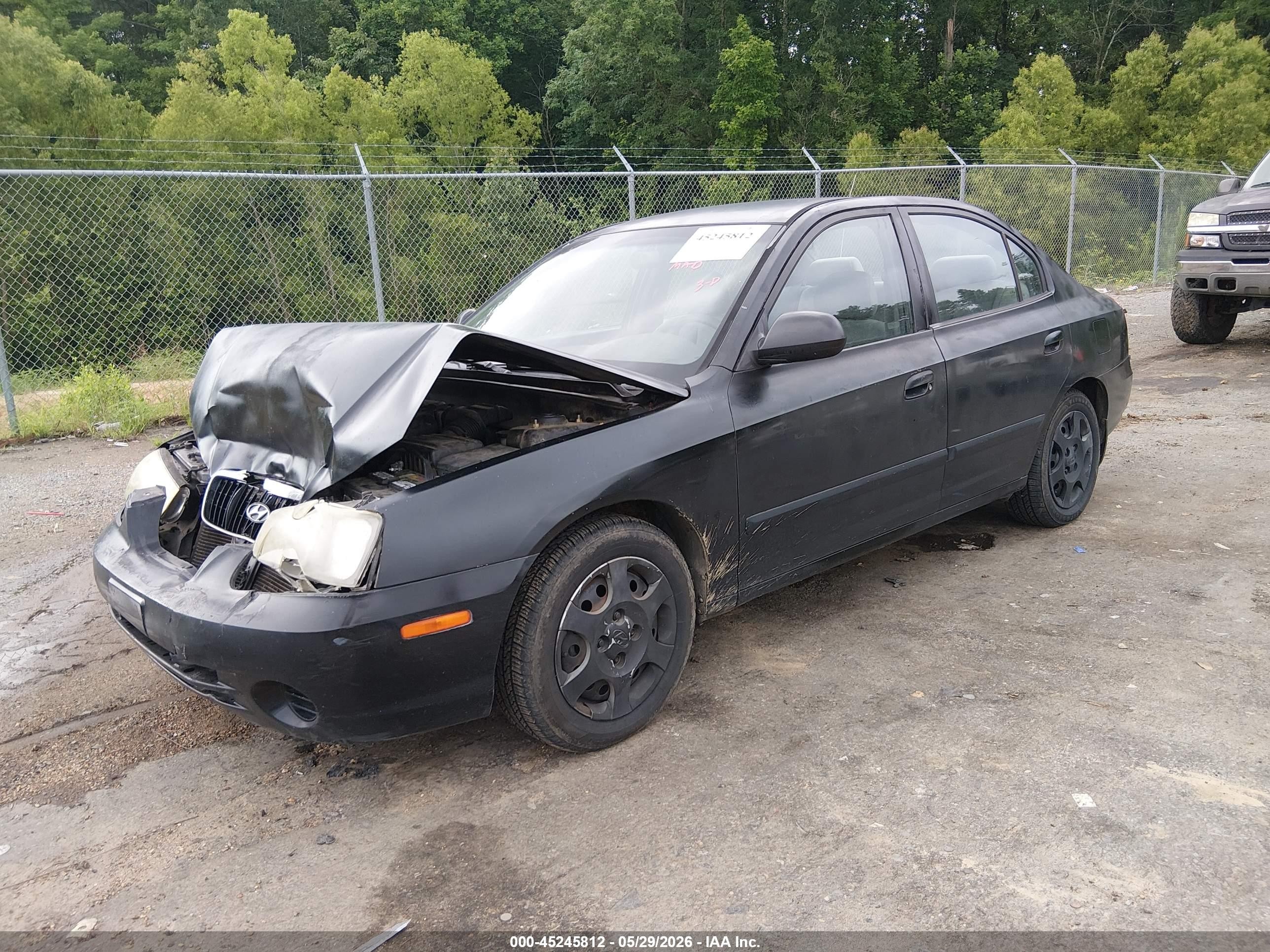 2002 Hyundai Elantra Gls Black vin: KMHDN45D12U315743