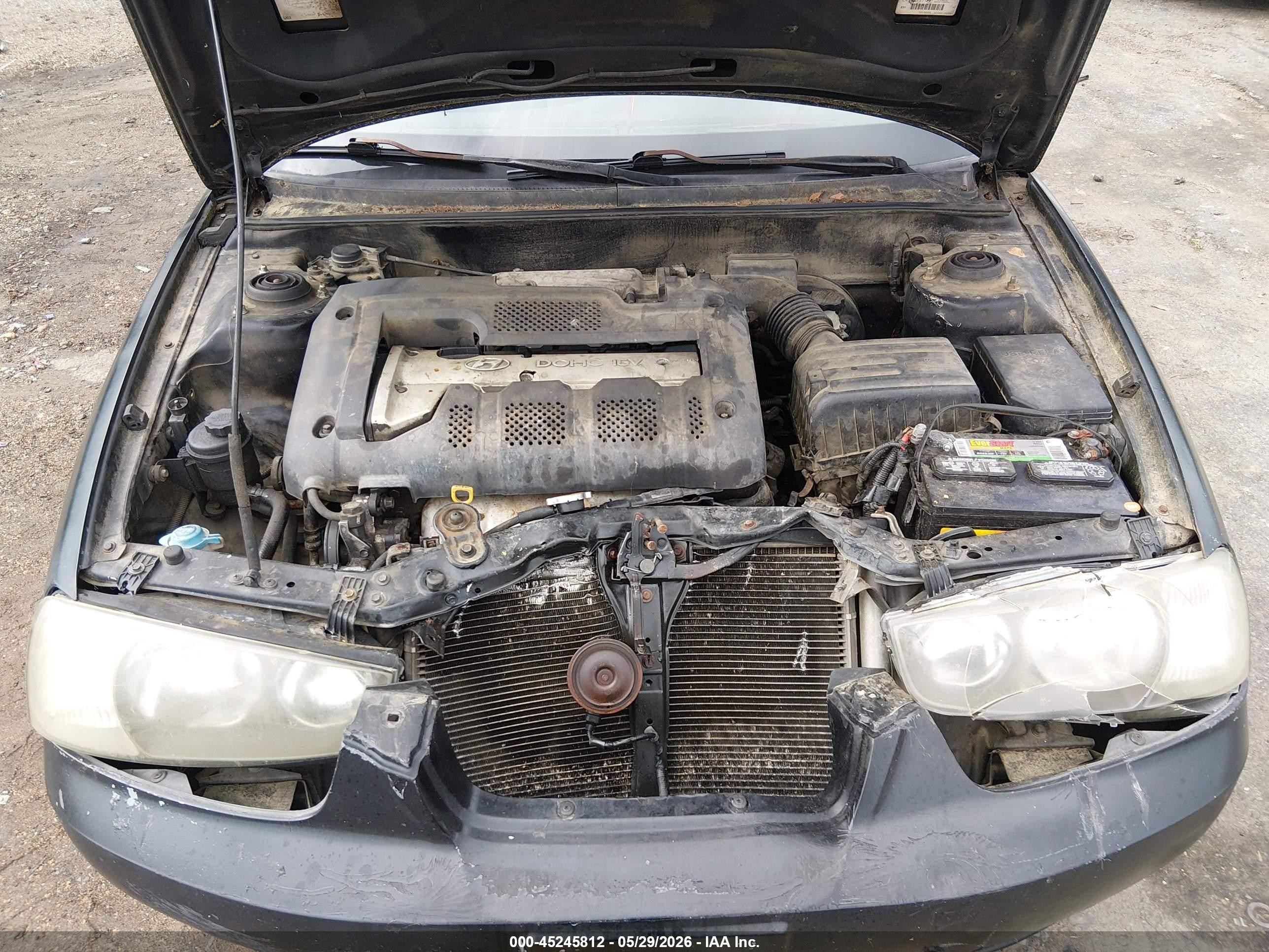 2002 Hyundai Elantra Gls Black vin: KMHDN45D12U315743