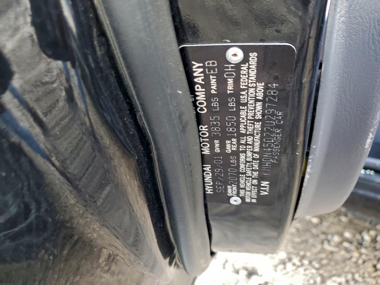 2002 Hyundai Elantra Gls Черный vin: KMHDN45D22U297284