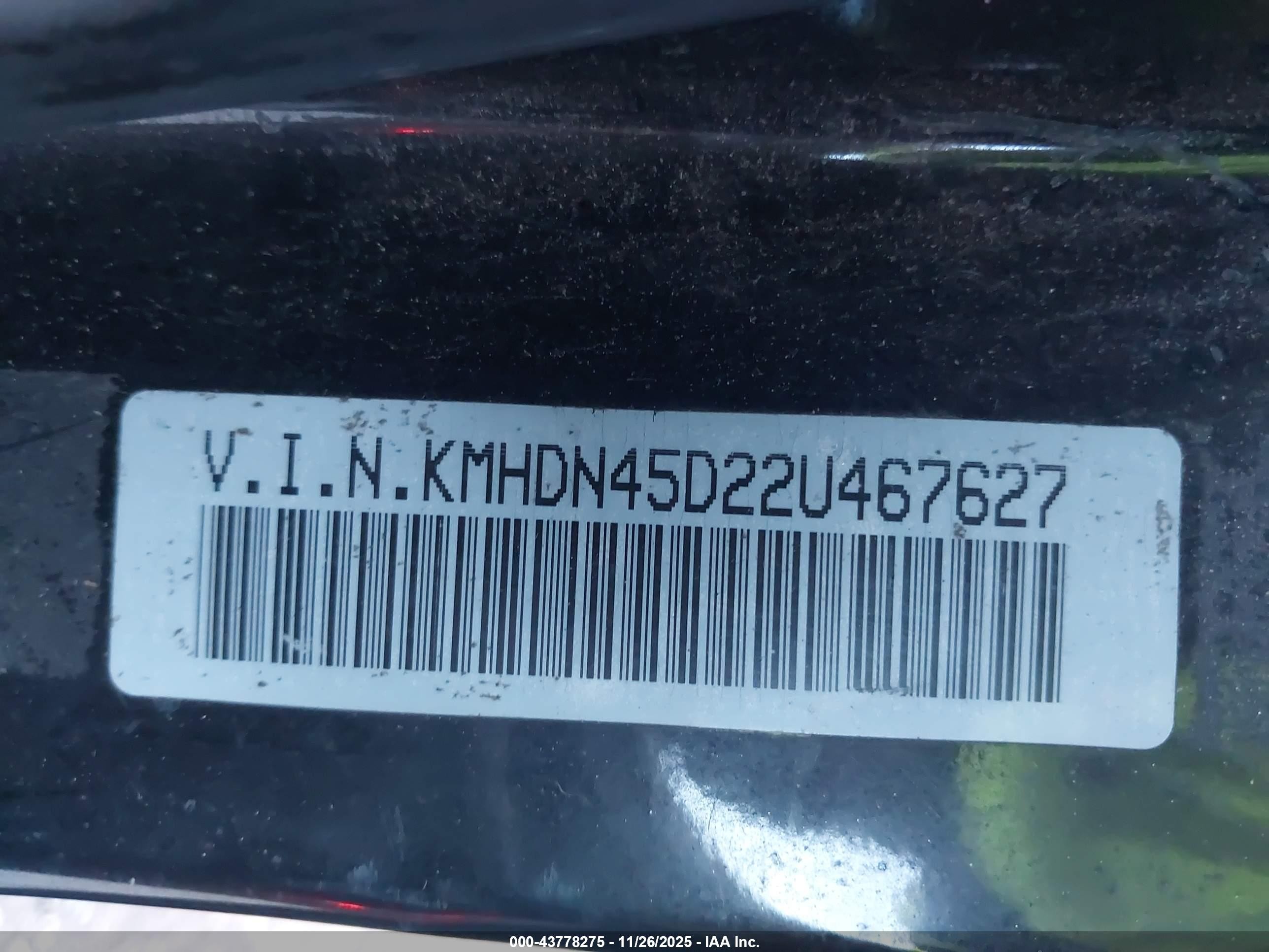 2002 Hyundai Elantra Gls Black vin: KMHDN45D22U467627