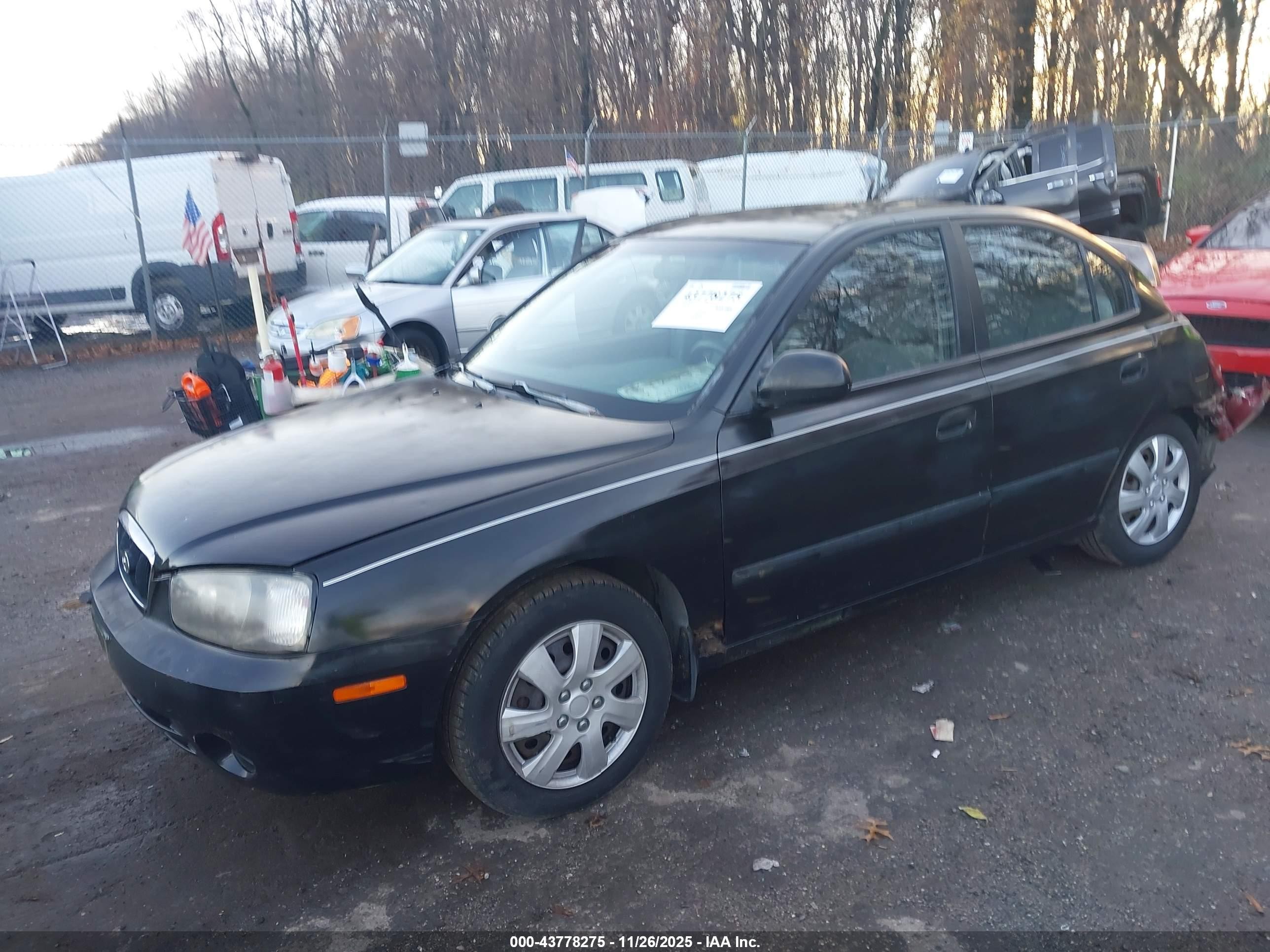 2002 Hyundai Elantra Gls Black vin: KMHDN45D22U467627