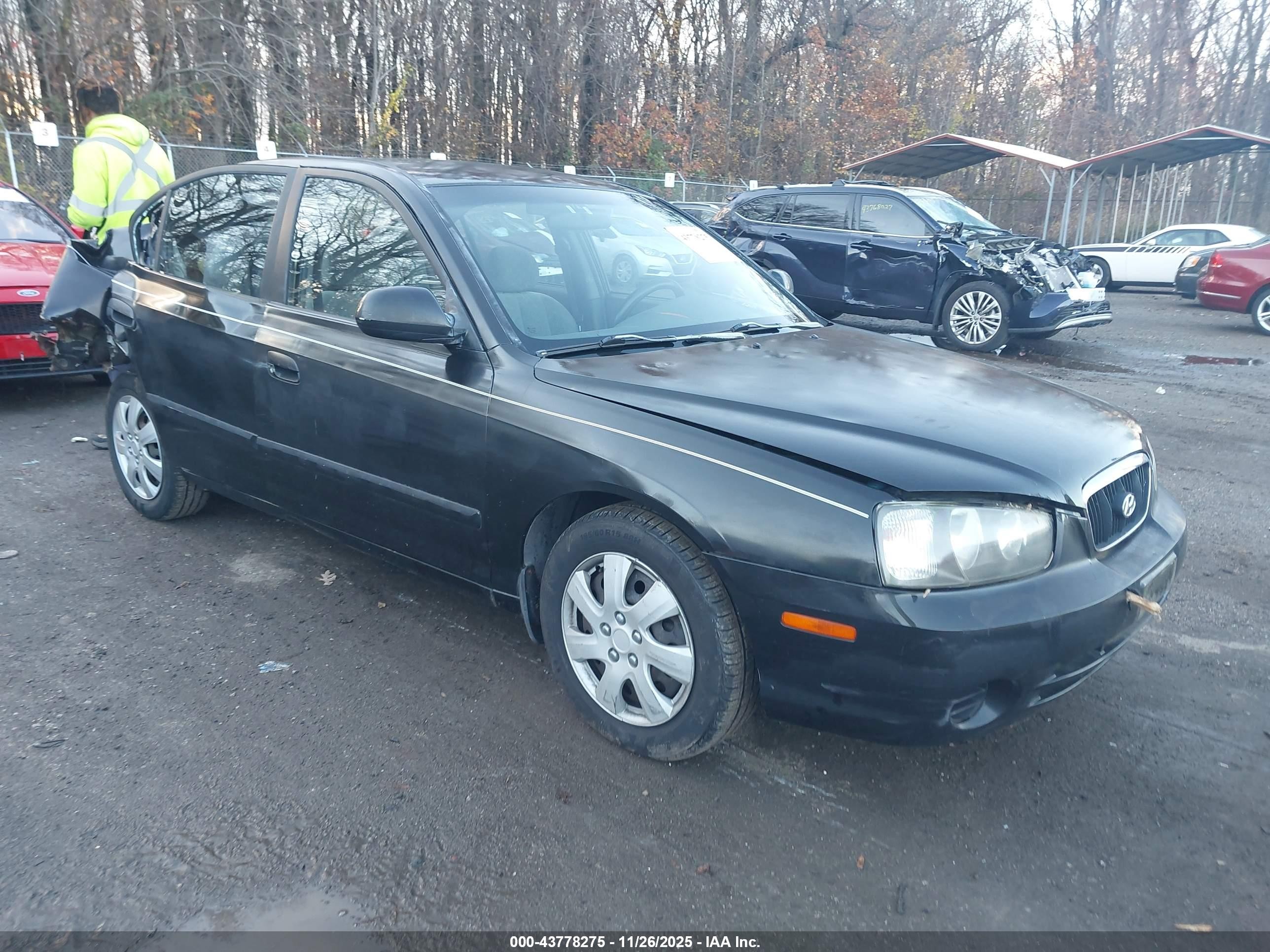 2002 Hyundai Elantra Gls Black vin: KMHDN45D22U467627