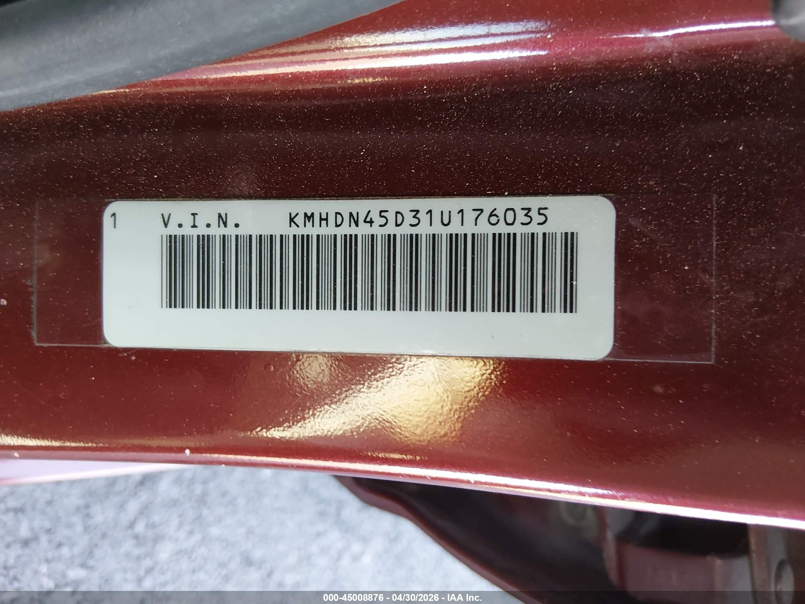2001 Hyundai Elantra Gls Red vin: KMHDN45D31U176035