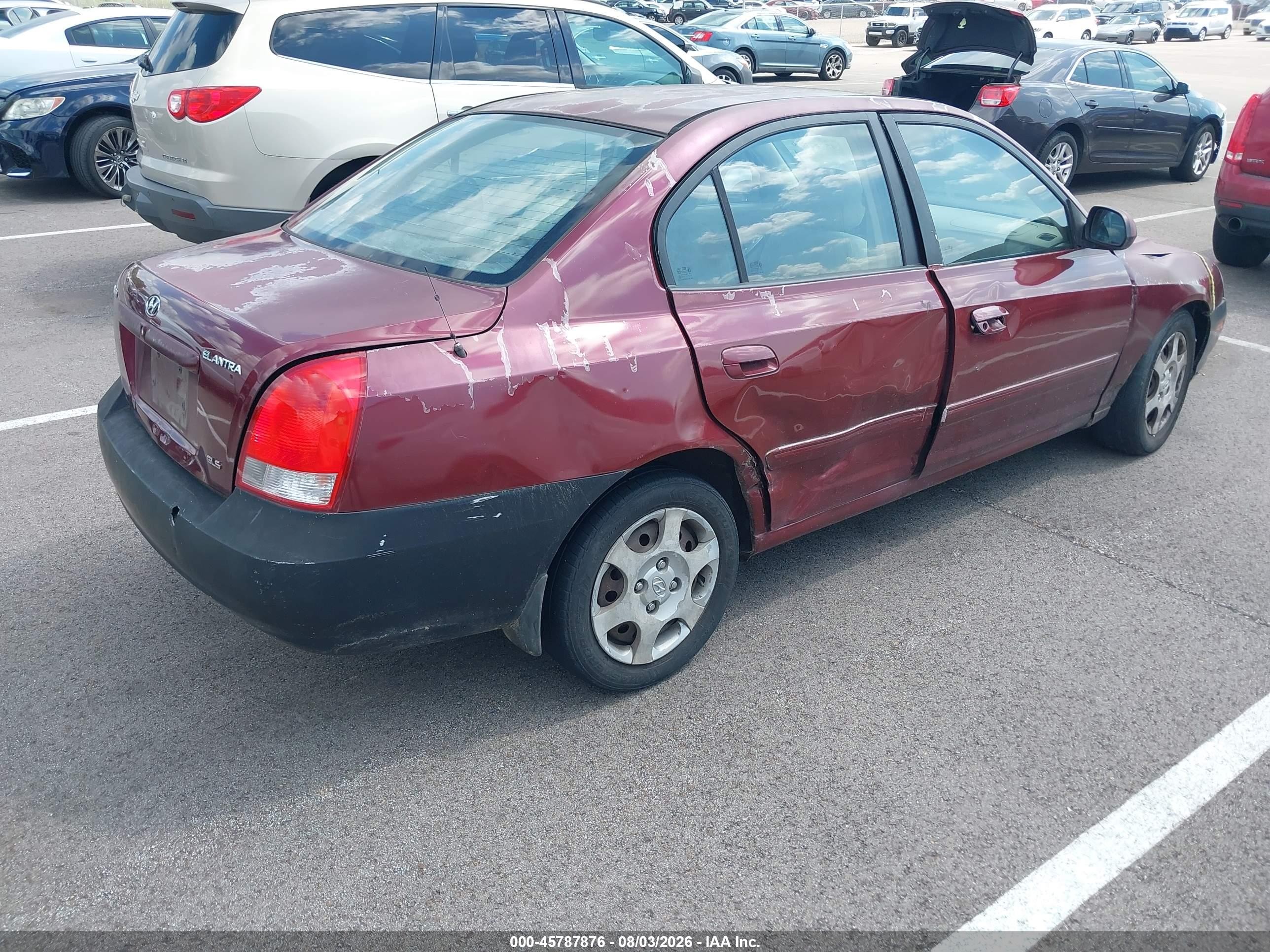 2001 Hyundai Elantra Gls Burgundy vin: KMHDN45D41U215781