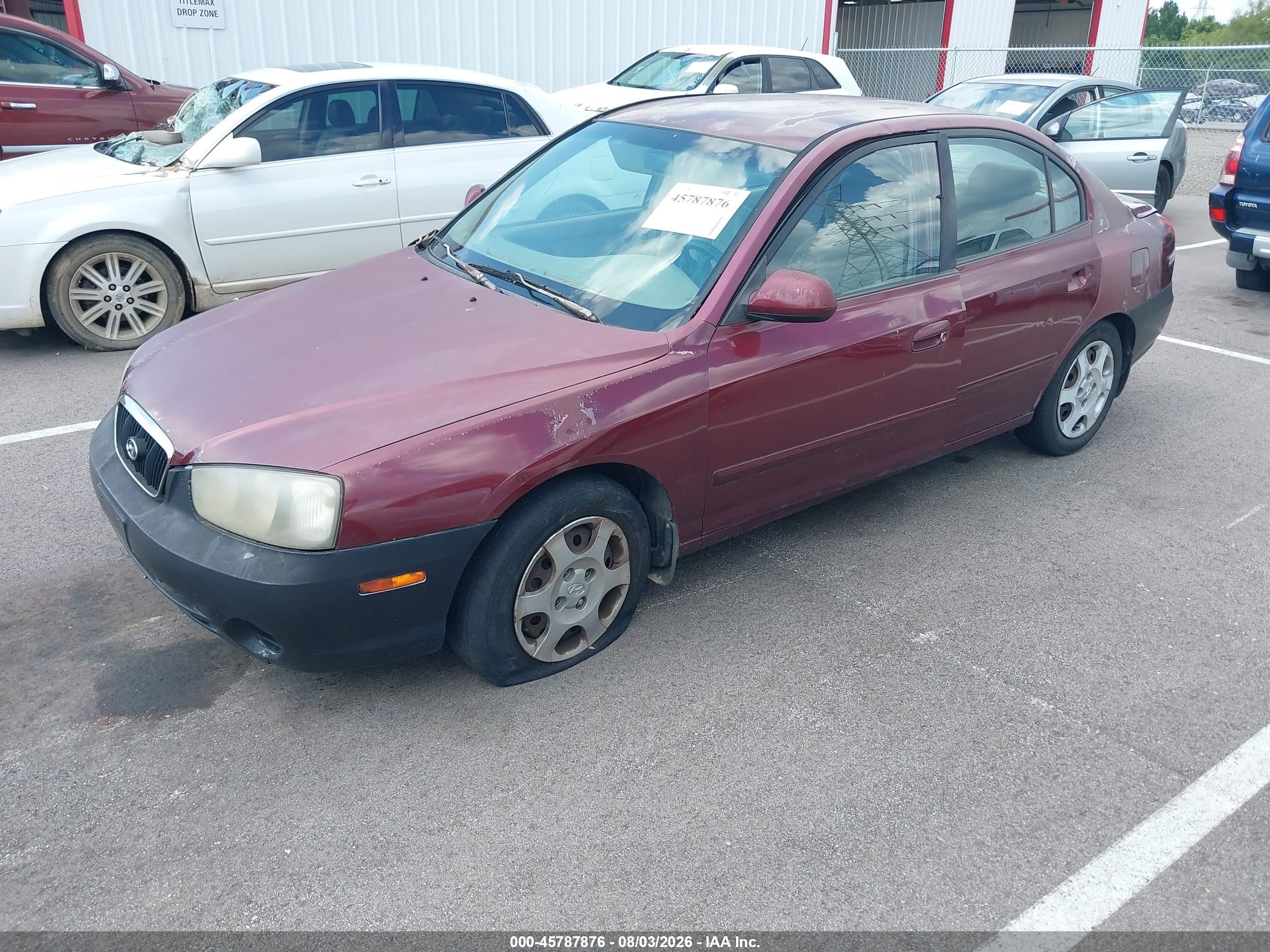 2001 Hyundai Elantra Gls Burgundy vin: KMHDN45D41U215781