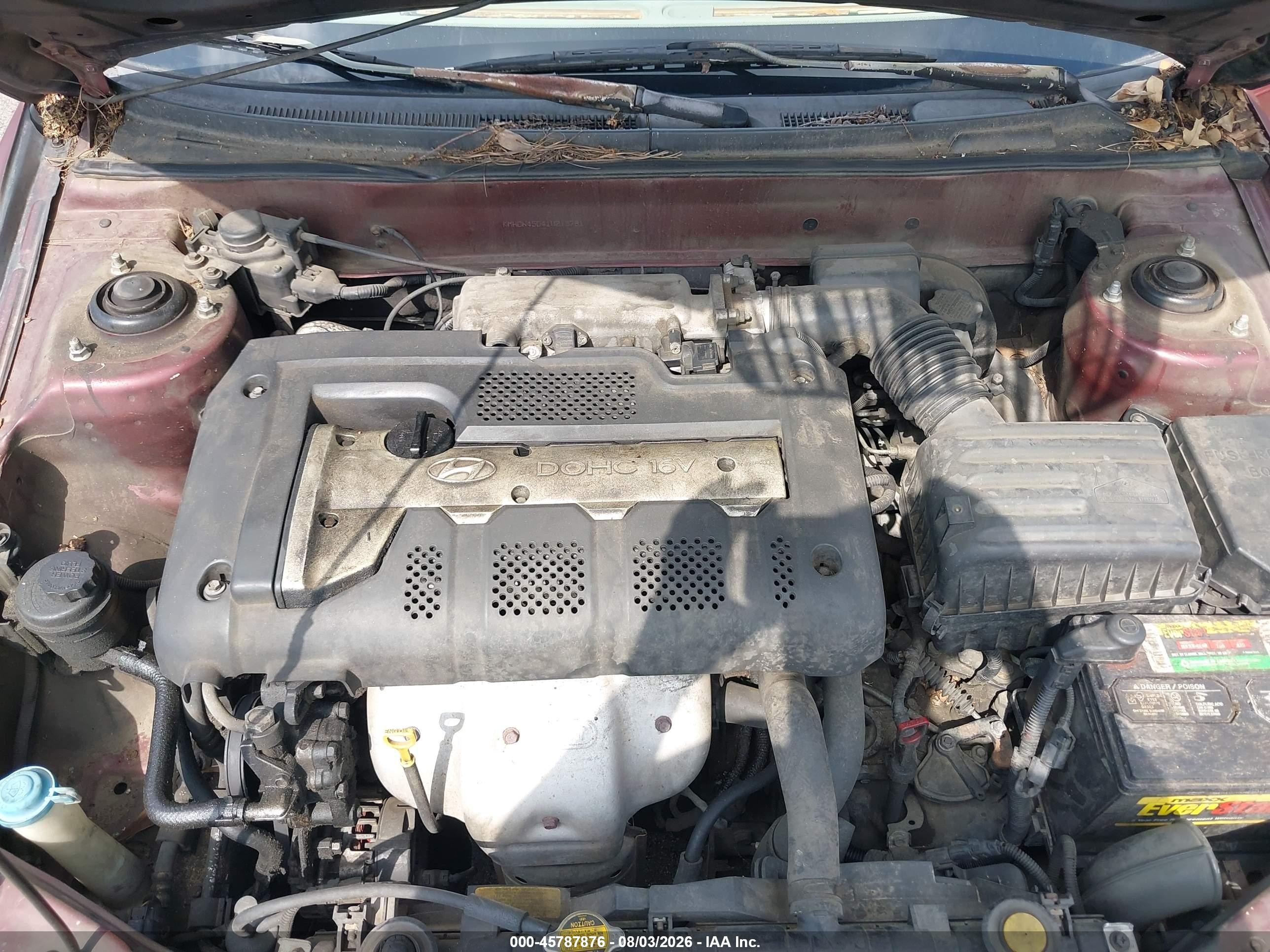2001 Hyundai Elantra Gls Burgundy vin: KMHDN45D41U215781