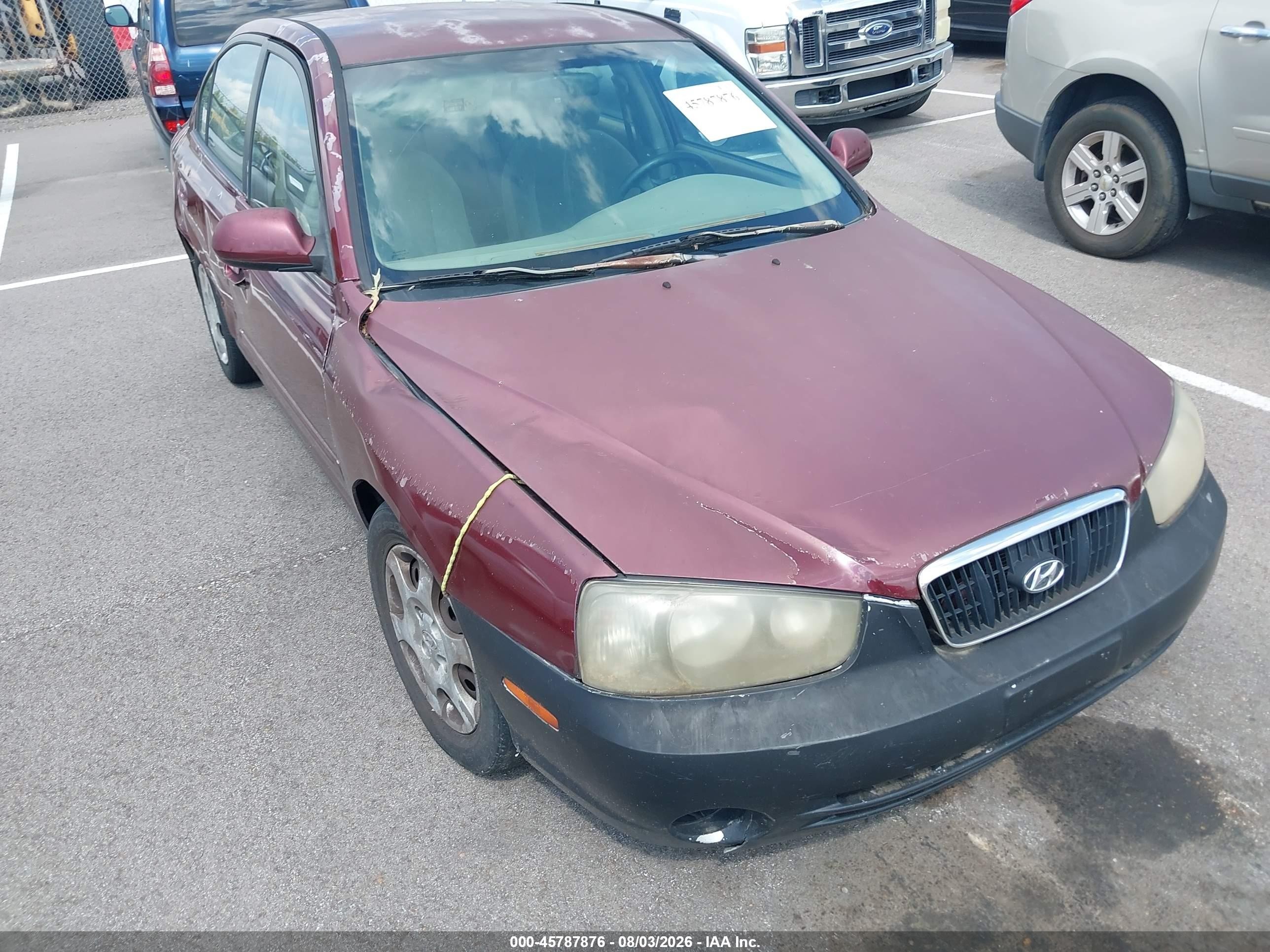 2001 Hyundai Elantra Gls Burgundy vin: KMHDN45D41U215781