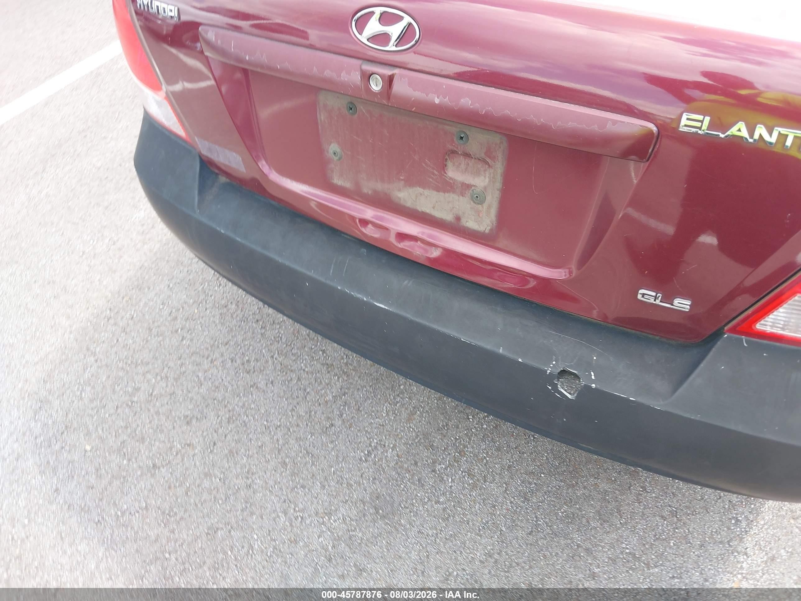 2001 Hyundai Elantra Gls Burgundy vin: KMHDN45D41U215781