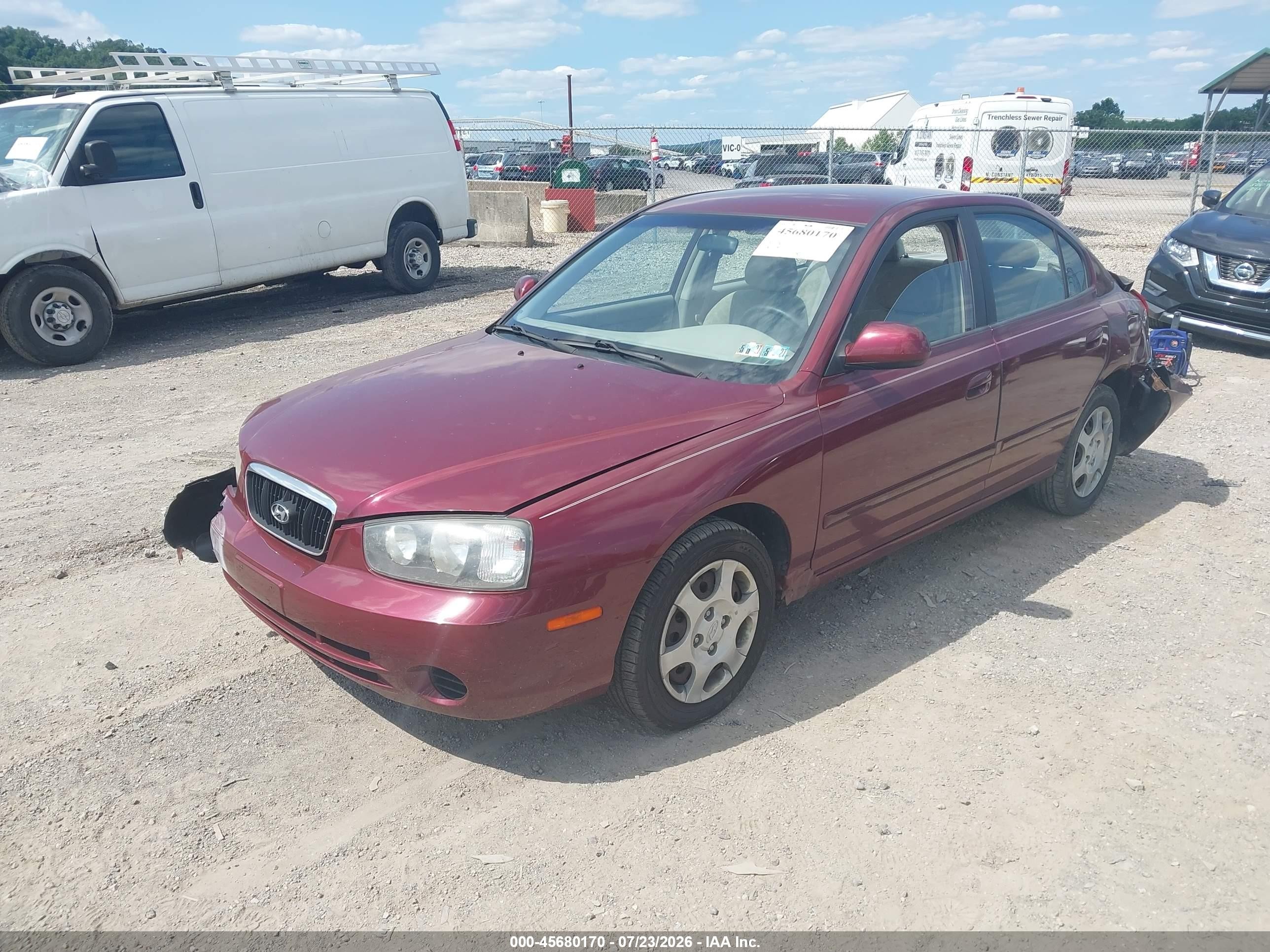 2002 Hyundai Elantra Gls Red vin: KMHDN45D42U259331