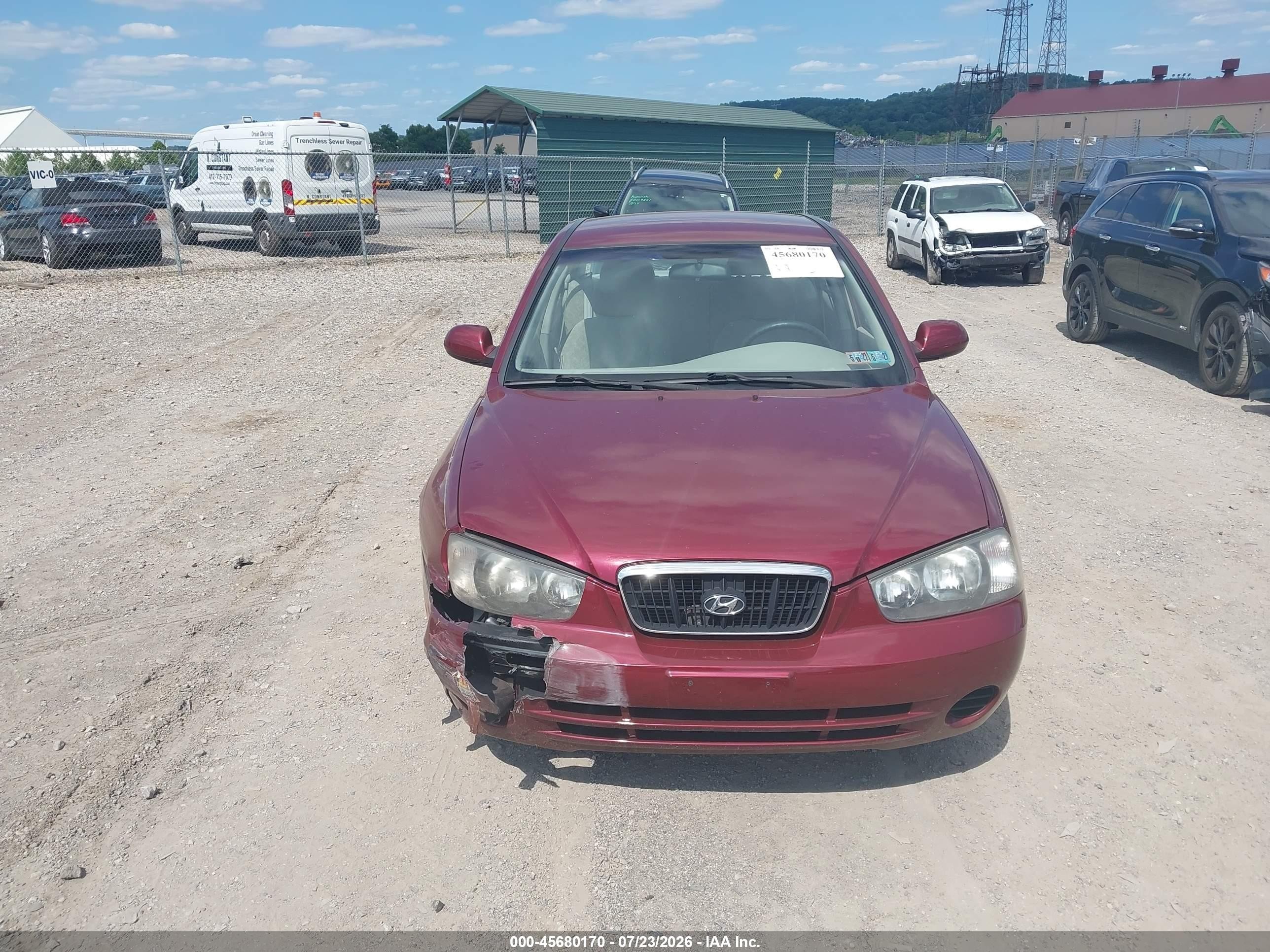 2002 Hyundai Elantra Gls Red vin: KMHDN45D42U259331