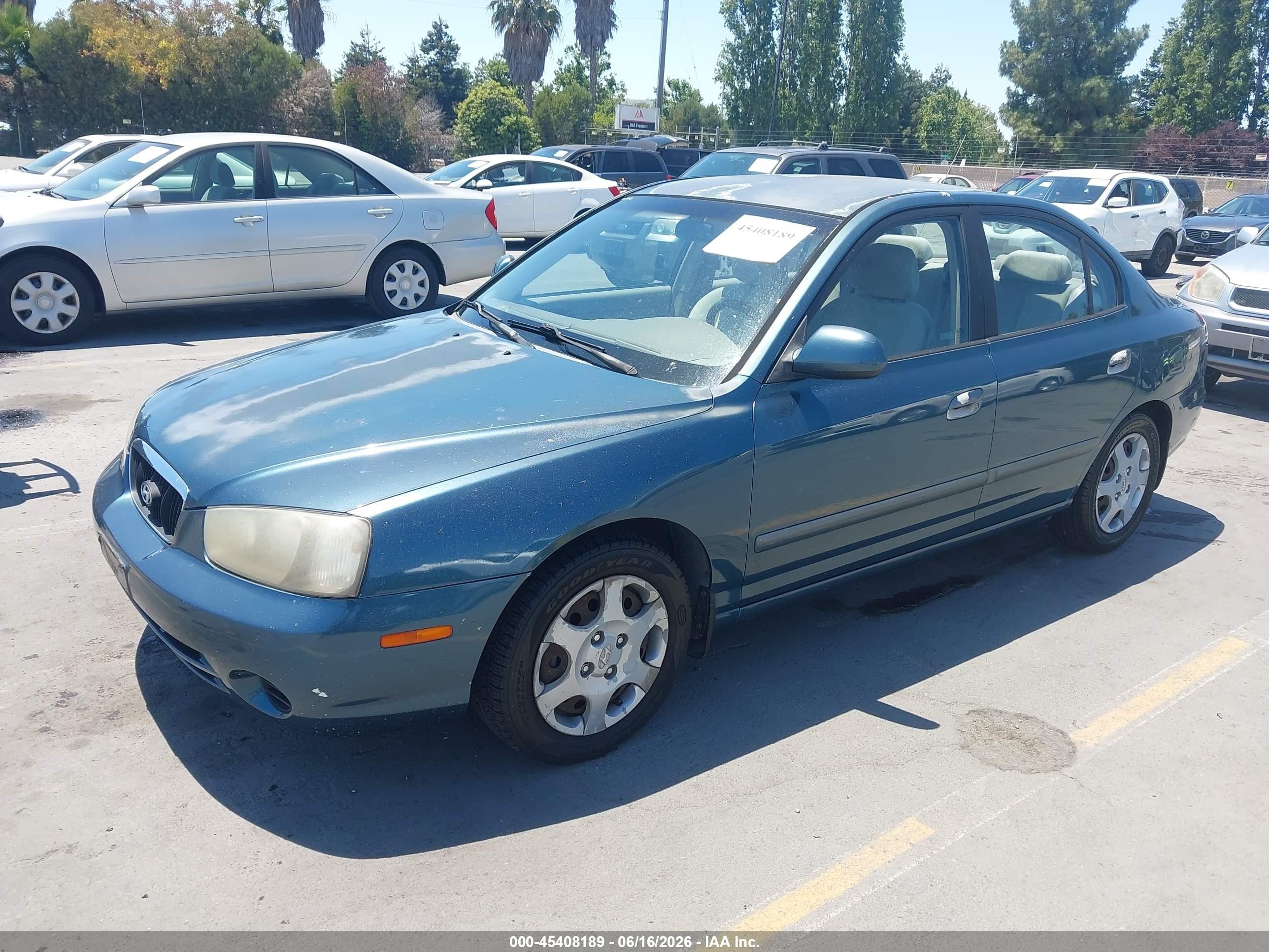 2002 Hyundai Elantra Gls Blue vin: KMHDN45D42U360563