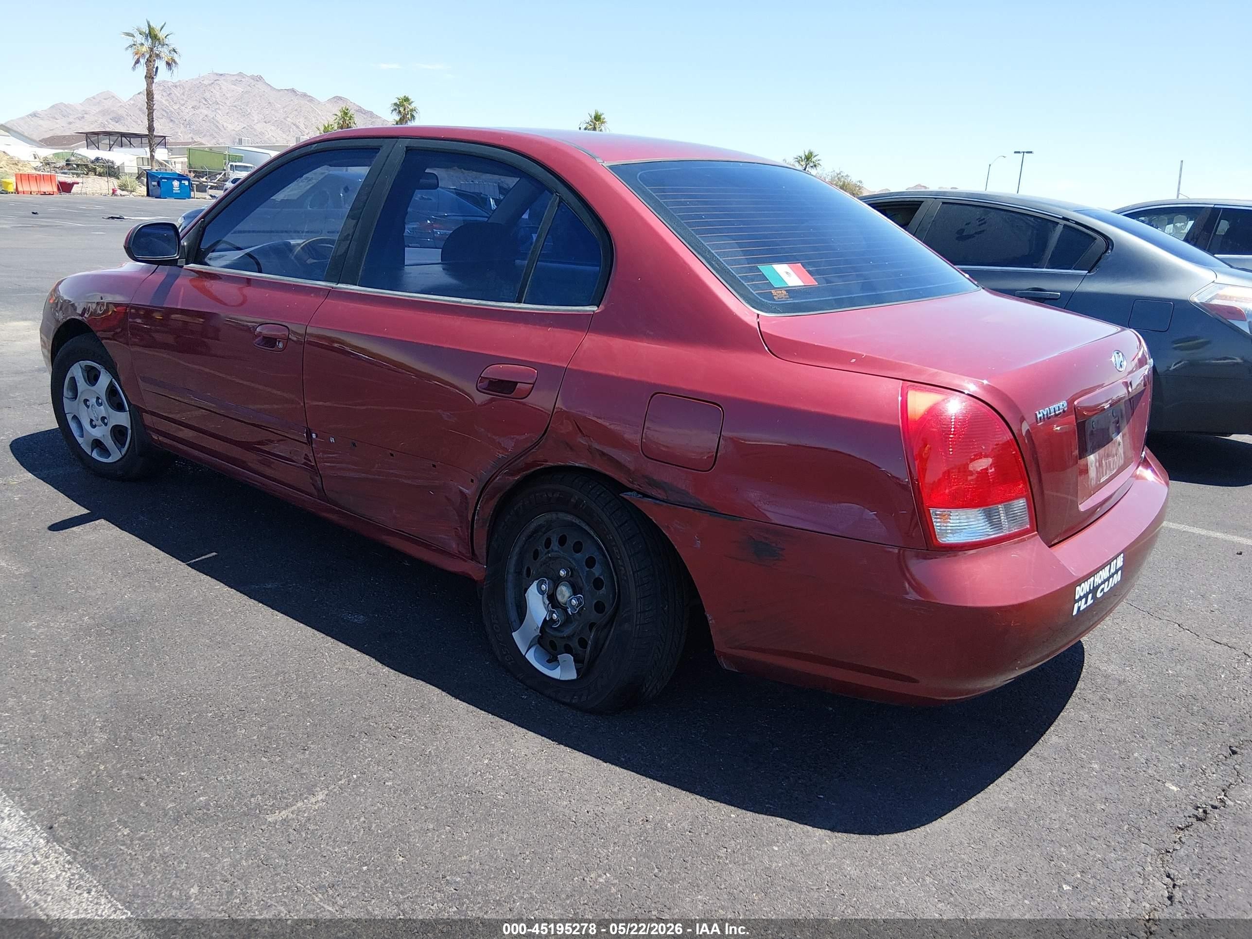 2003 Hyundai Elantra Gls/gt Maroon vin: KMHDN45D43U516280