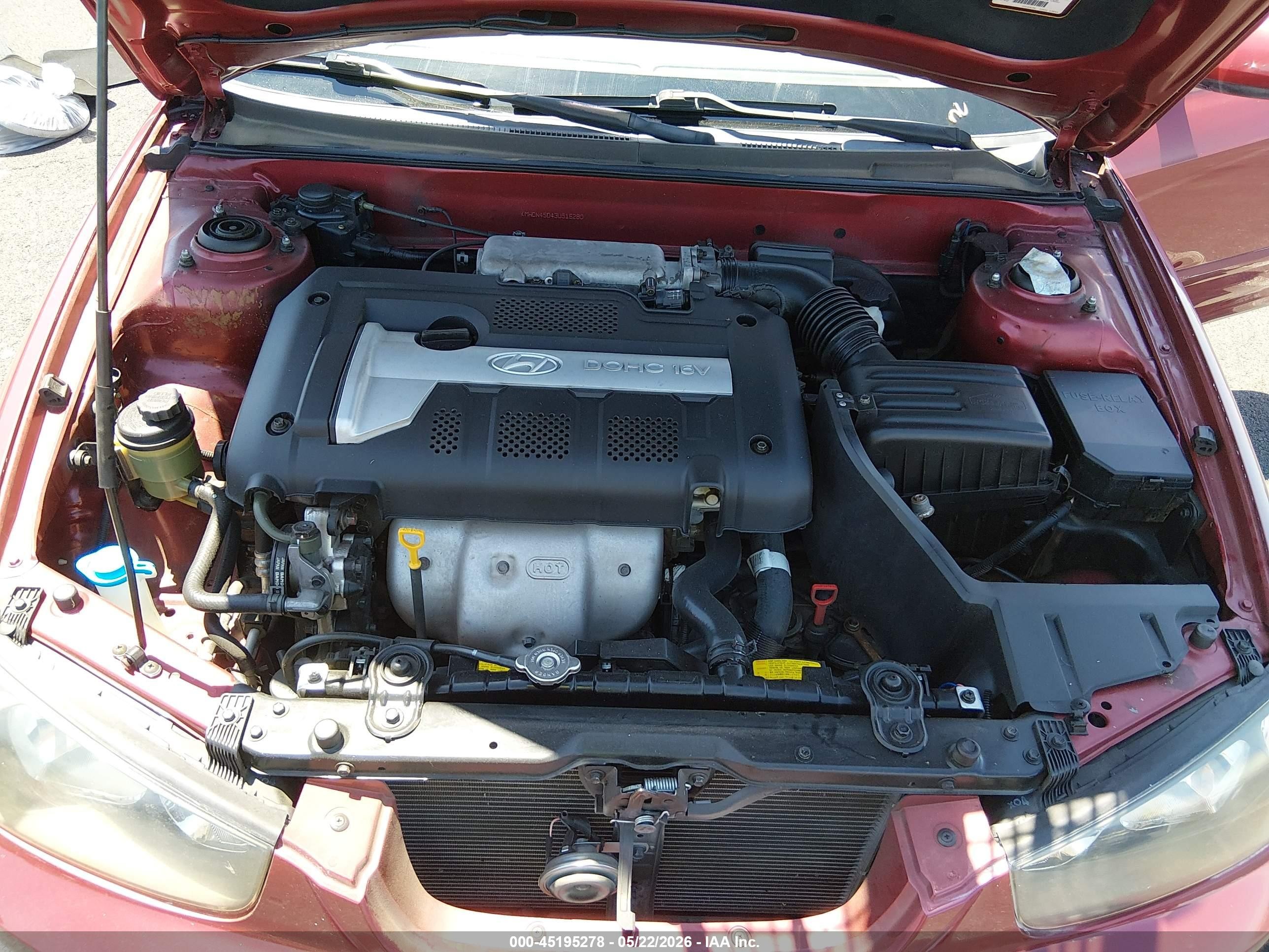 2003 Hyundai Elantra Gls/gt Maroon vin: KMHDN45D43U516280