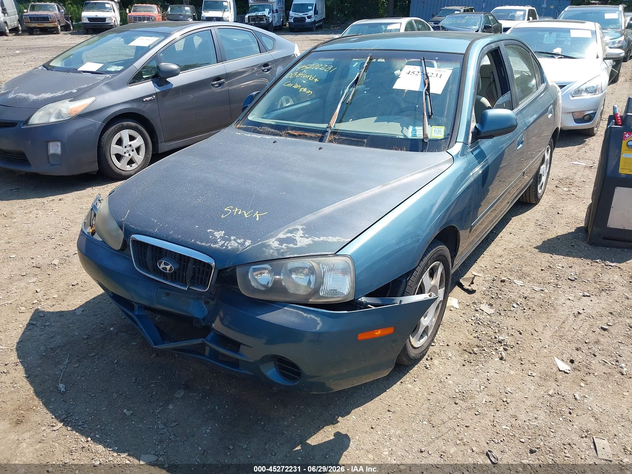 2003 Hyundai Elantra Gls/gt Blue vin: KMHDN45D43U616637