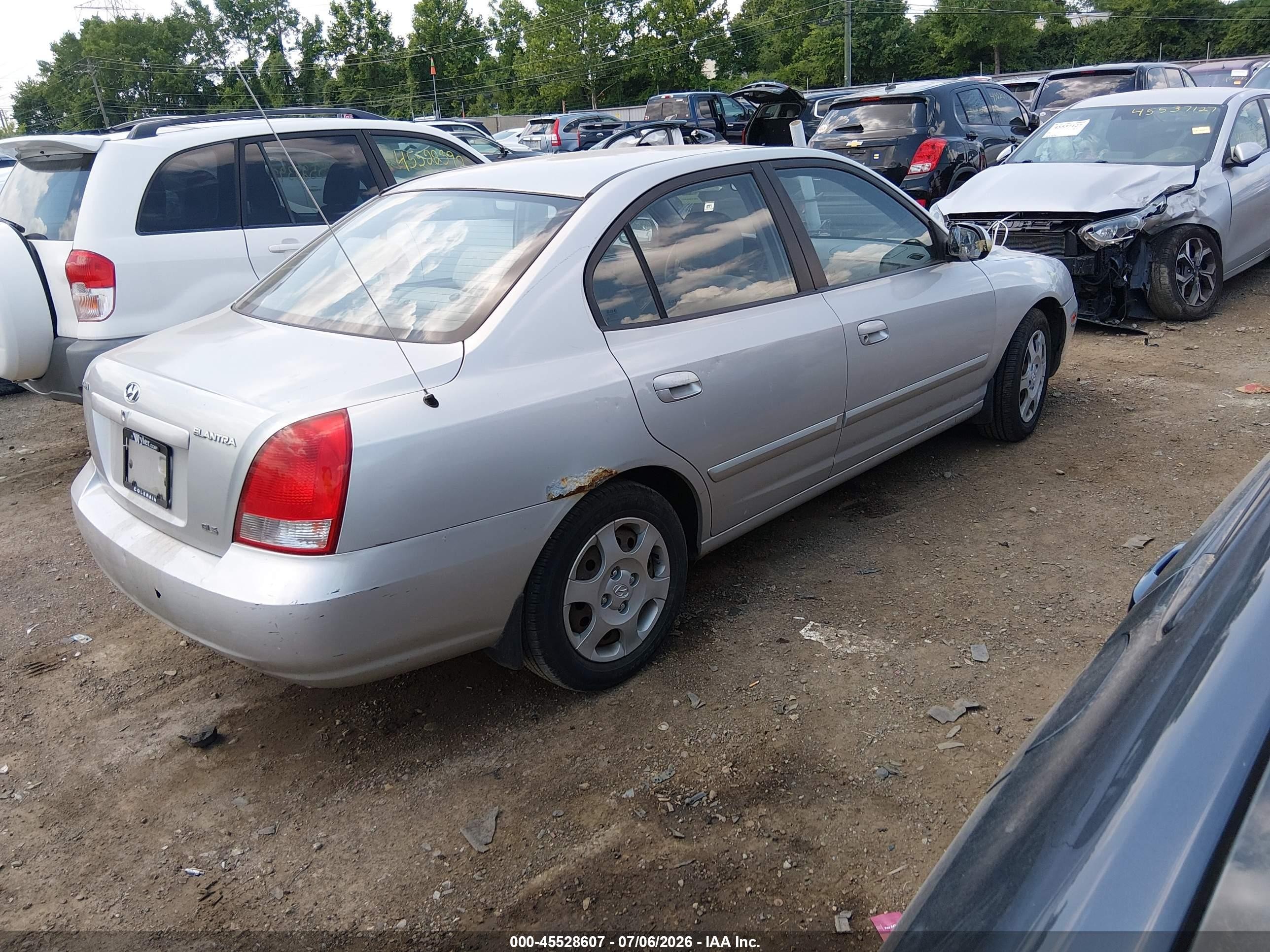2003 Hyundai Elantra Gls/gt Серый vin: KMHDN45D53U554925