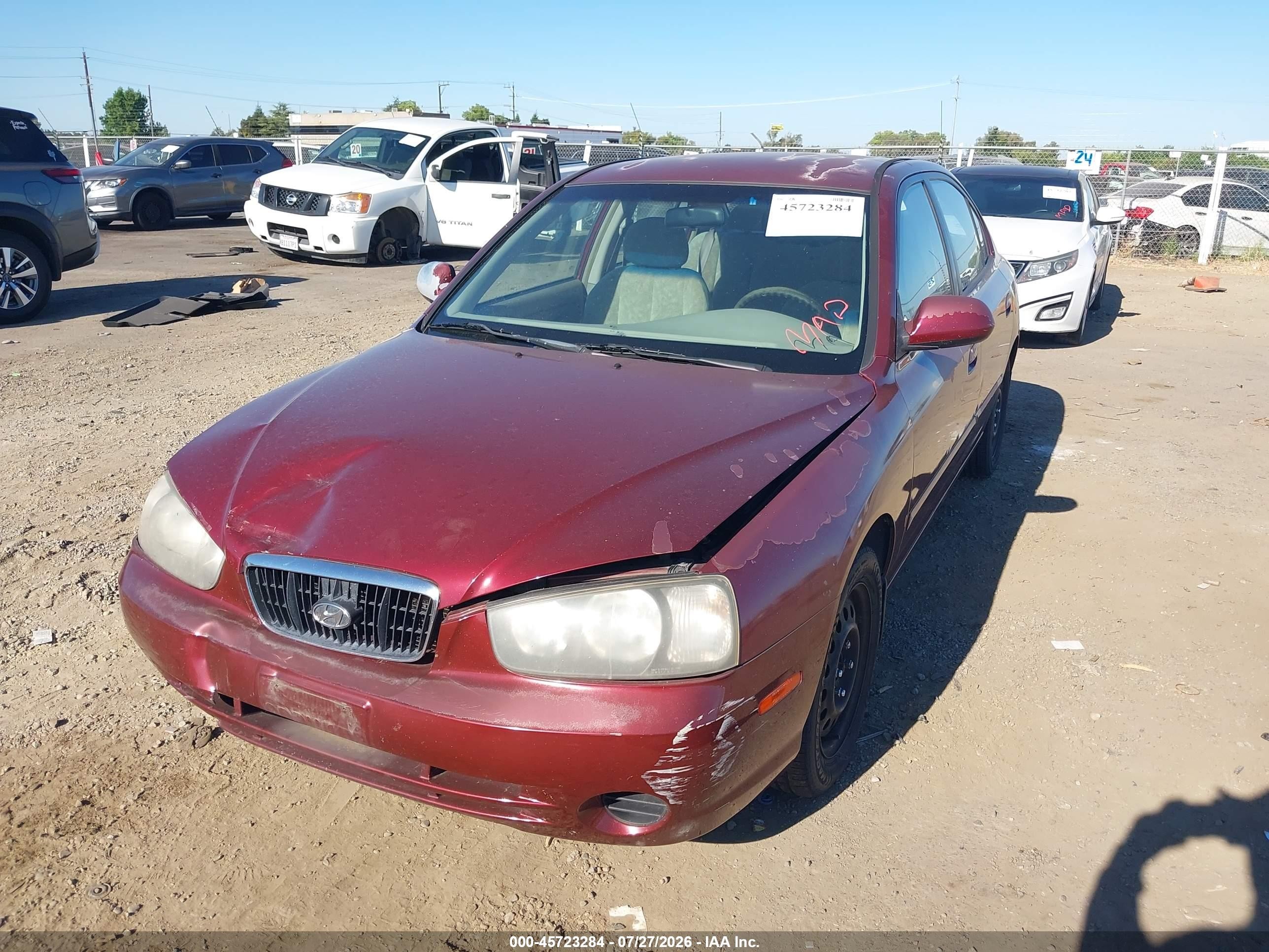 2001 Hyundai Elantra Gls Burgundy vin: KMHDN45D61U160895