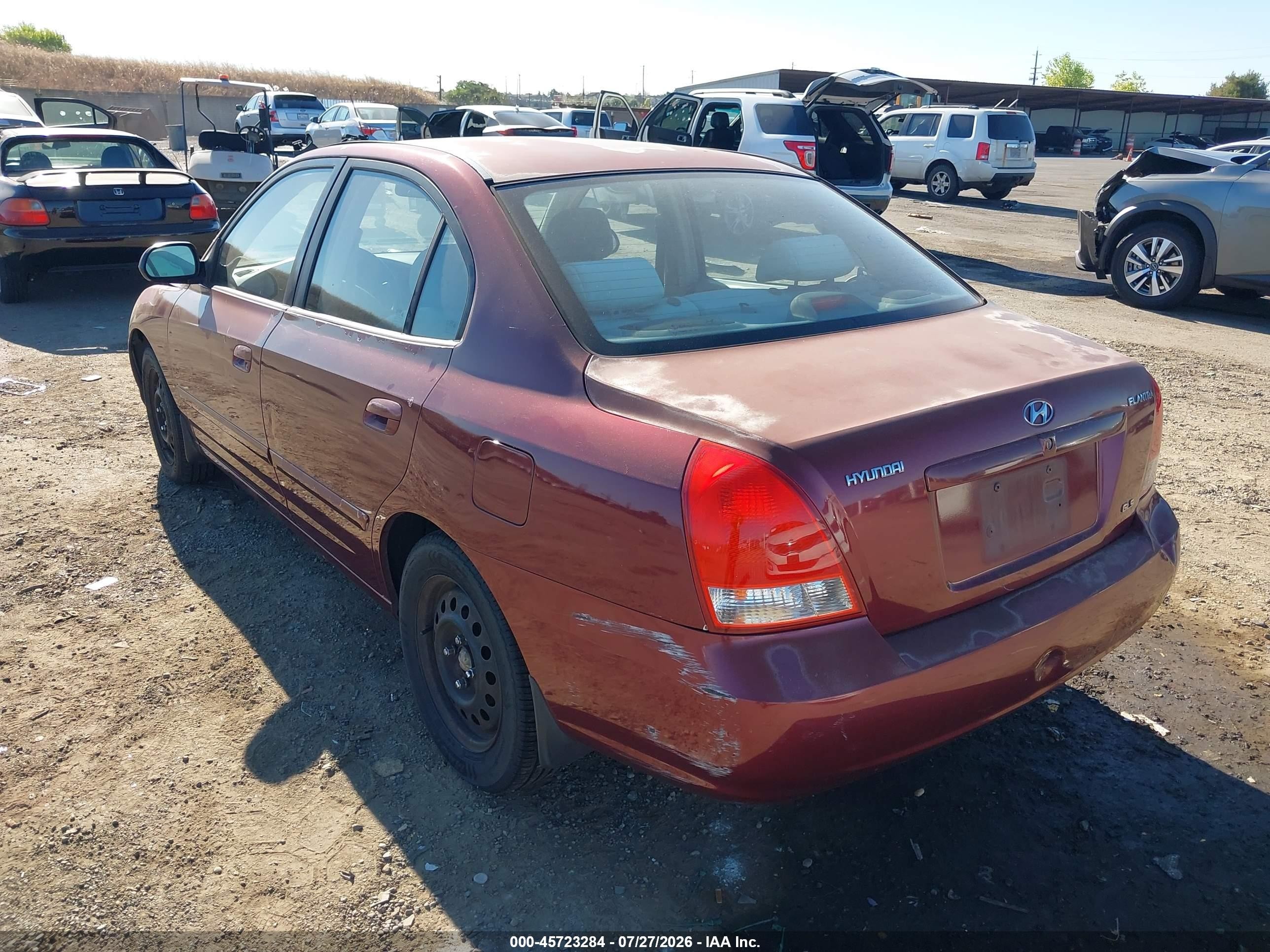2001 Hyundai Elantra Gls Burgundy vin: KMHDN45D61U160895