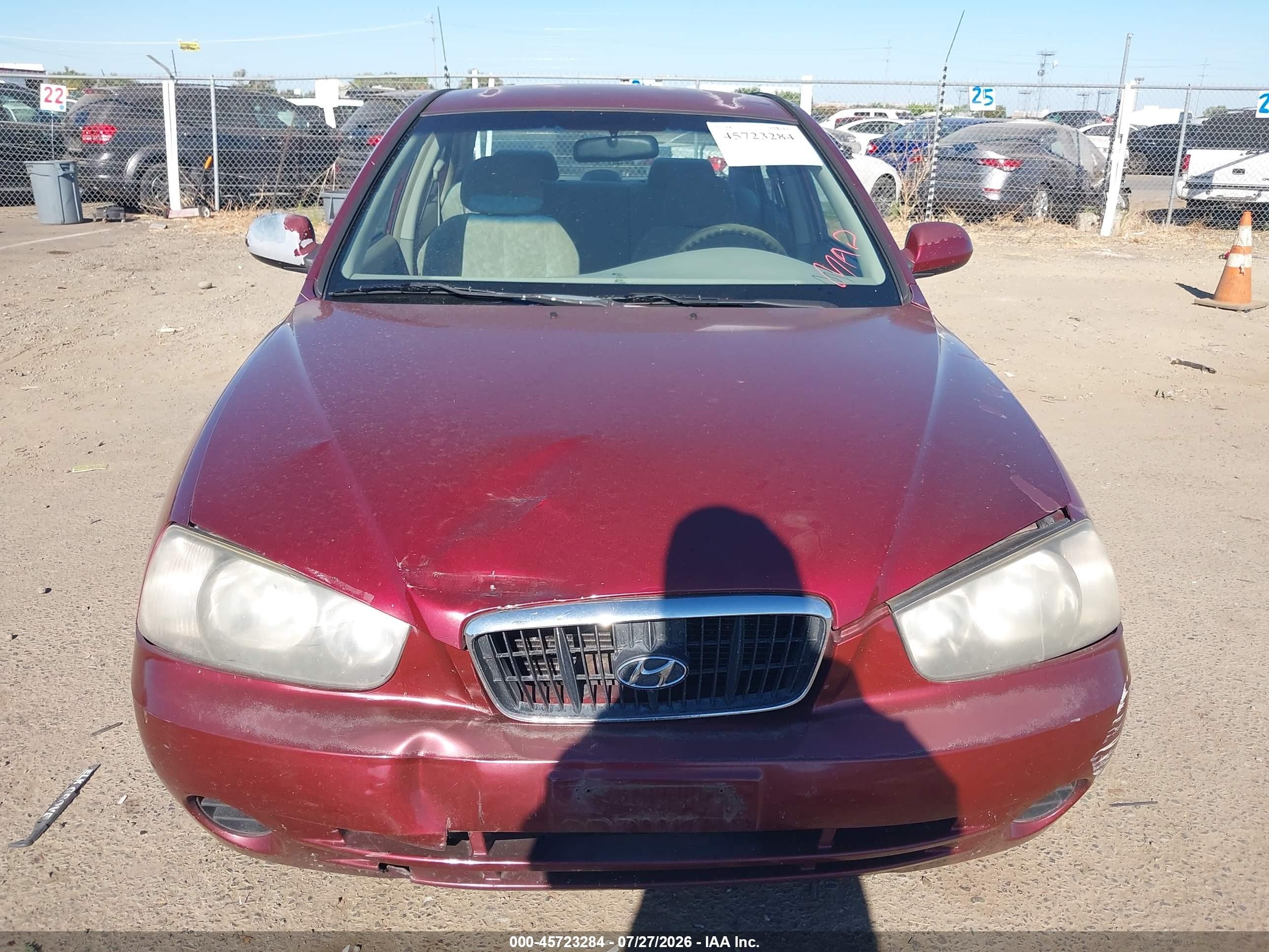 2001 Hyundai Elantra Gls Burgundy vin: KMHDN45D61U160895