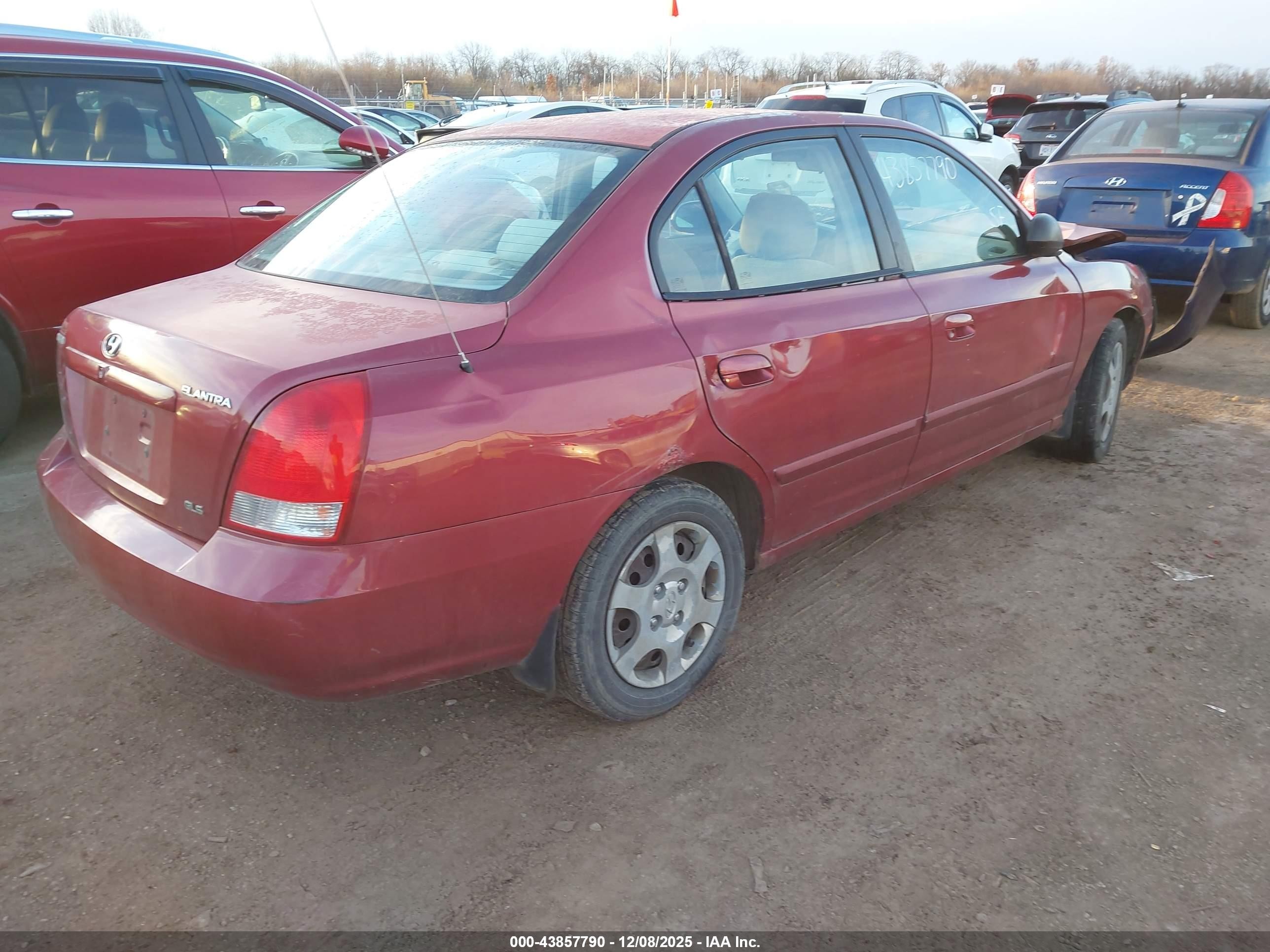 2002 Hyundai Elantra Gls Maroon vin: KMHDN45D62U326656