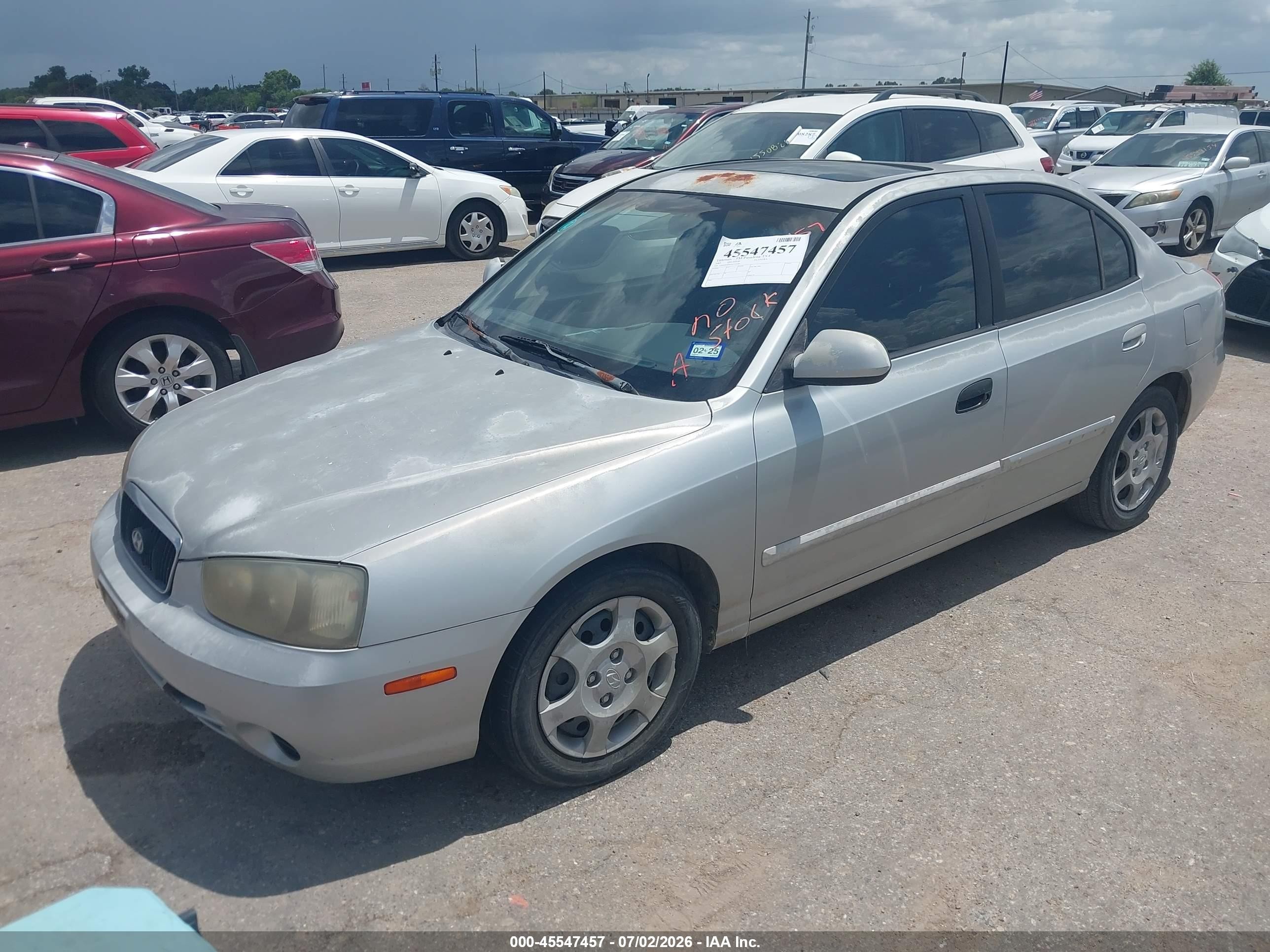 2003 Hyundai Elantra Gls/gt Серебряный vin: KMHDN45D73U552254