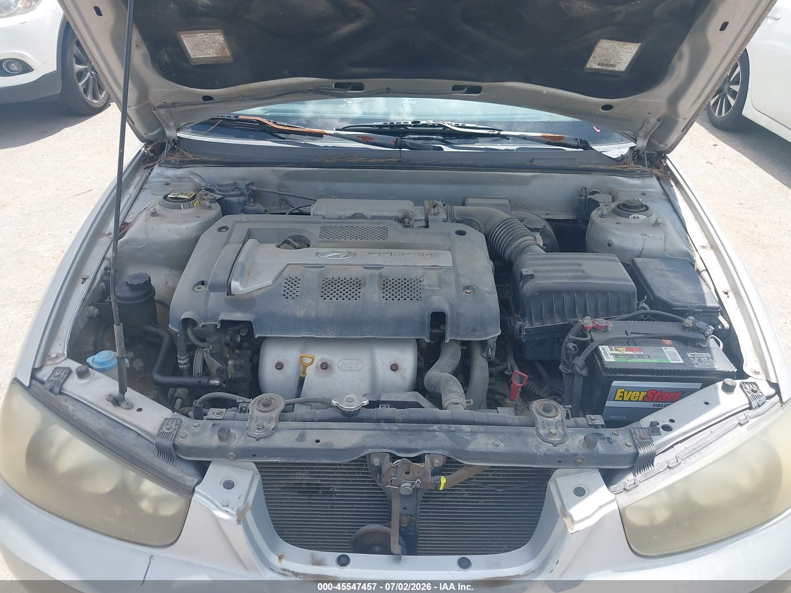 2003 Hyundai Elantra Gls/gt Серебряный vin: KMHDN45D73U552254