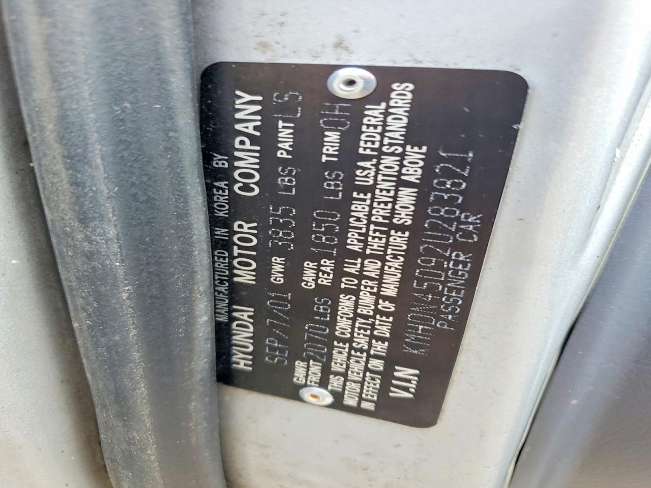 2002 Hyundai Elantra Gls Silver vin: KMHDN45D92U283821