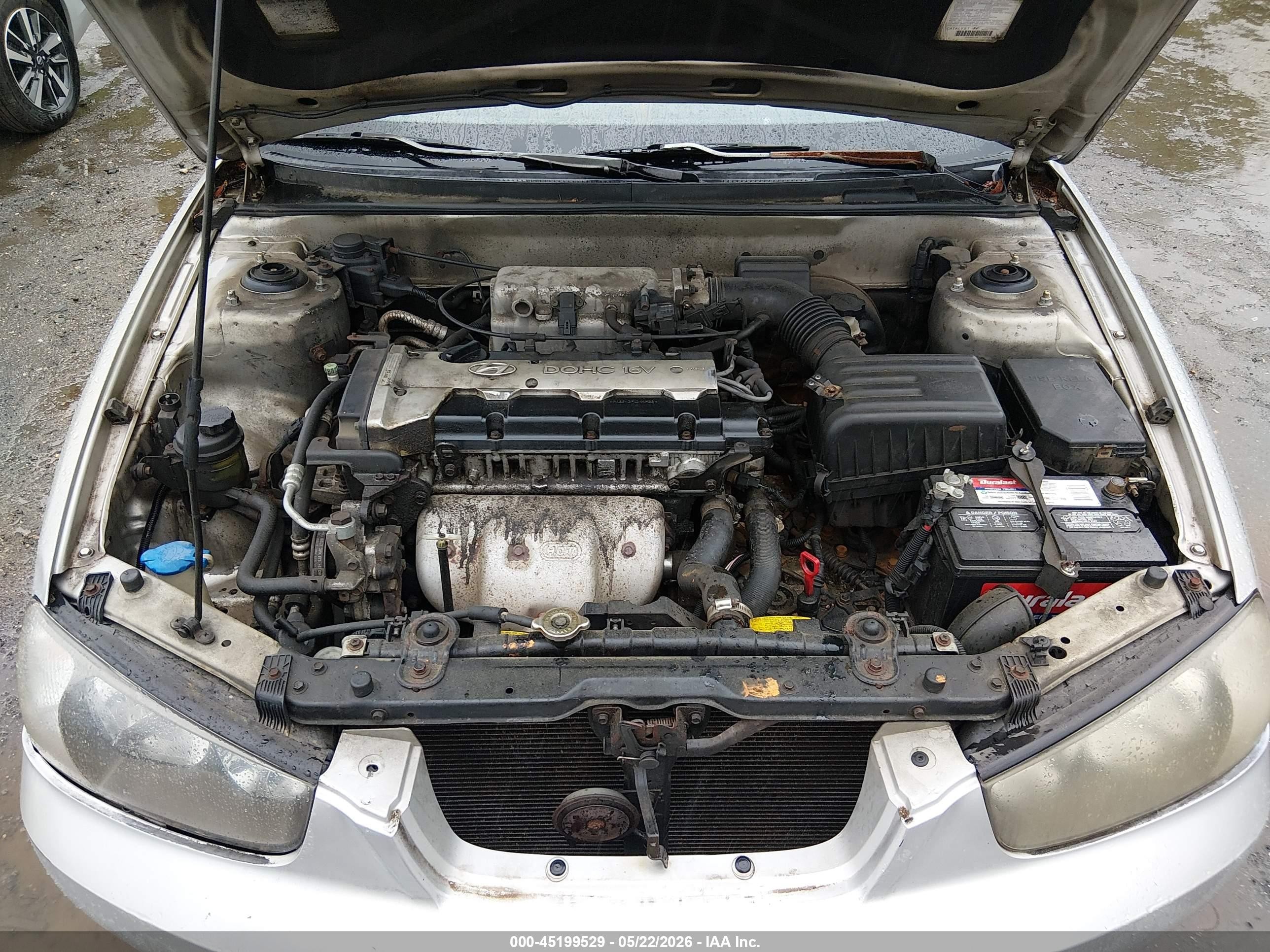 2002 Hyundai Elantra Gls Silver vin: KMHDN45D92U380081